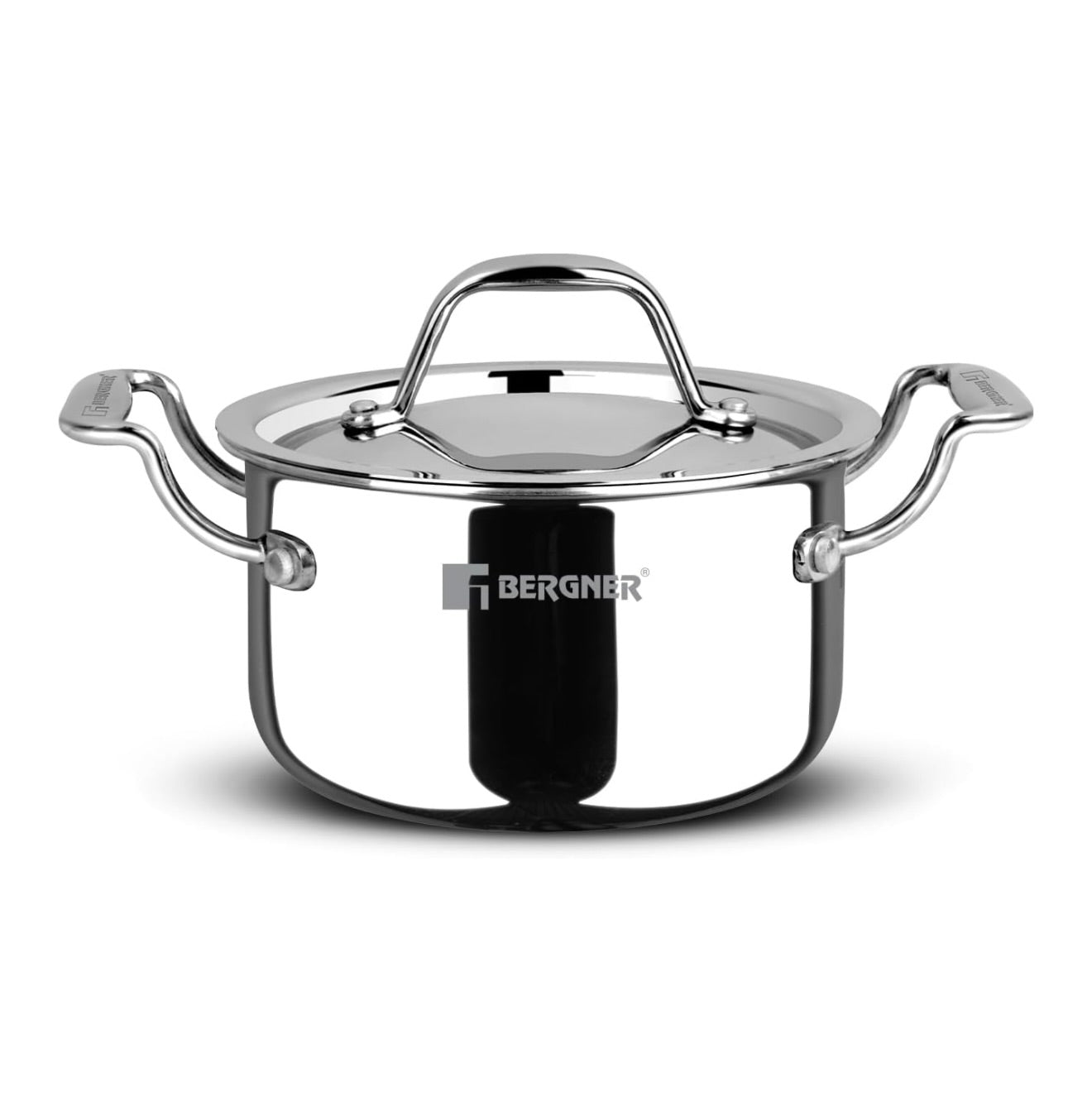 Bergner Argent Junior Chef TriPly Stainless Steel 14cm (1.2 L) Casserole with Stainless Steel Lid, Mini Casserole, Durable, Less Oil Use, Healthy, Non-Toxic, Easy Clean - Induction and Gas Stove Ready