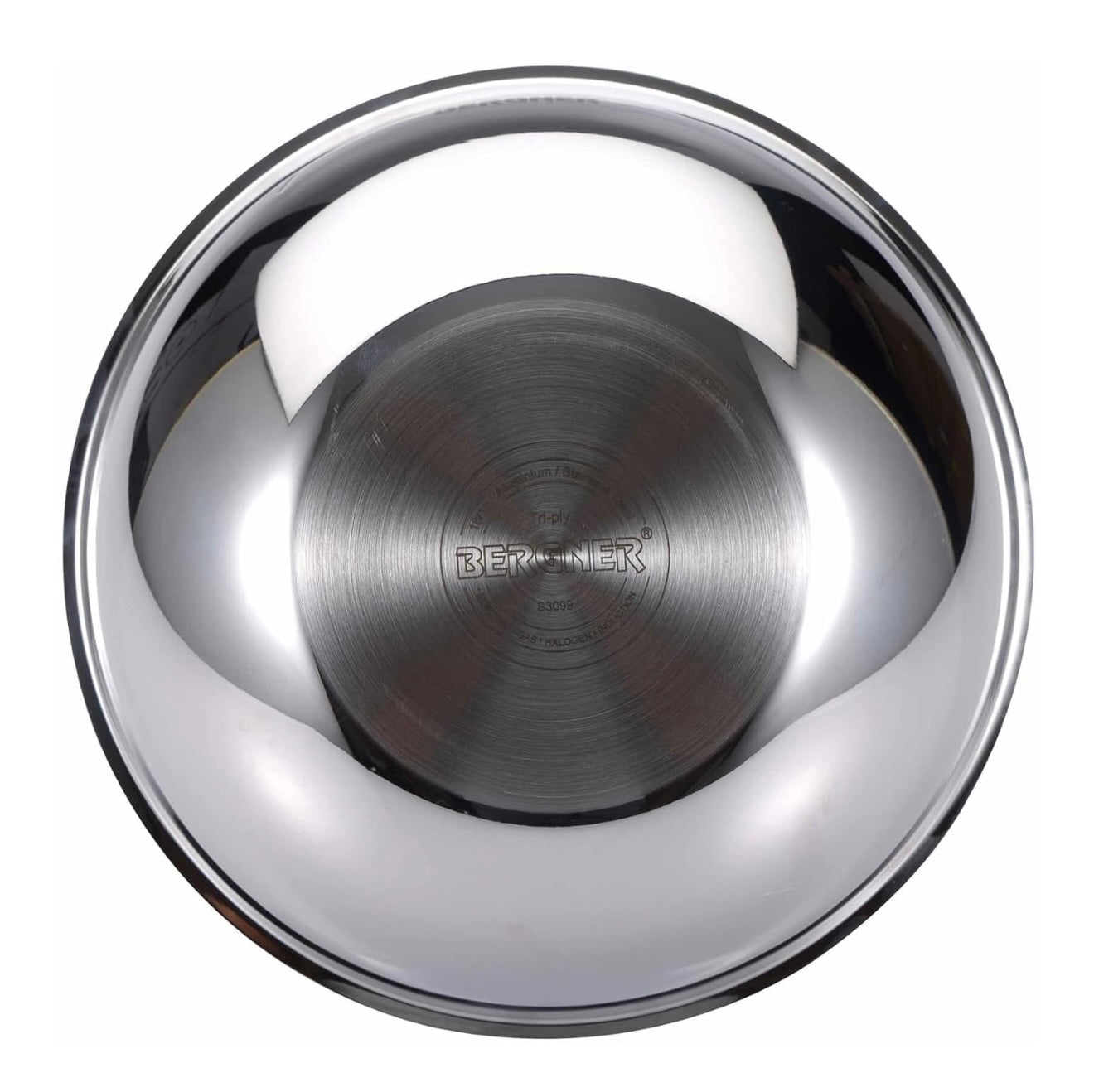 BERGNER Argent TriPly Stainless Steel 20 cm Tasra with Stainless Steel Lid, 1.5 LTR Tasla with Lid, Food Safe, Flared Rim, Durable, Dishwasher Safe, Induction Bottom and Gas Ready