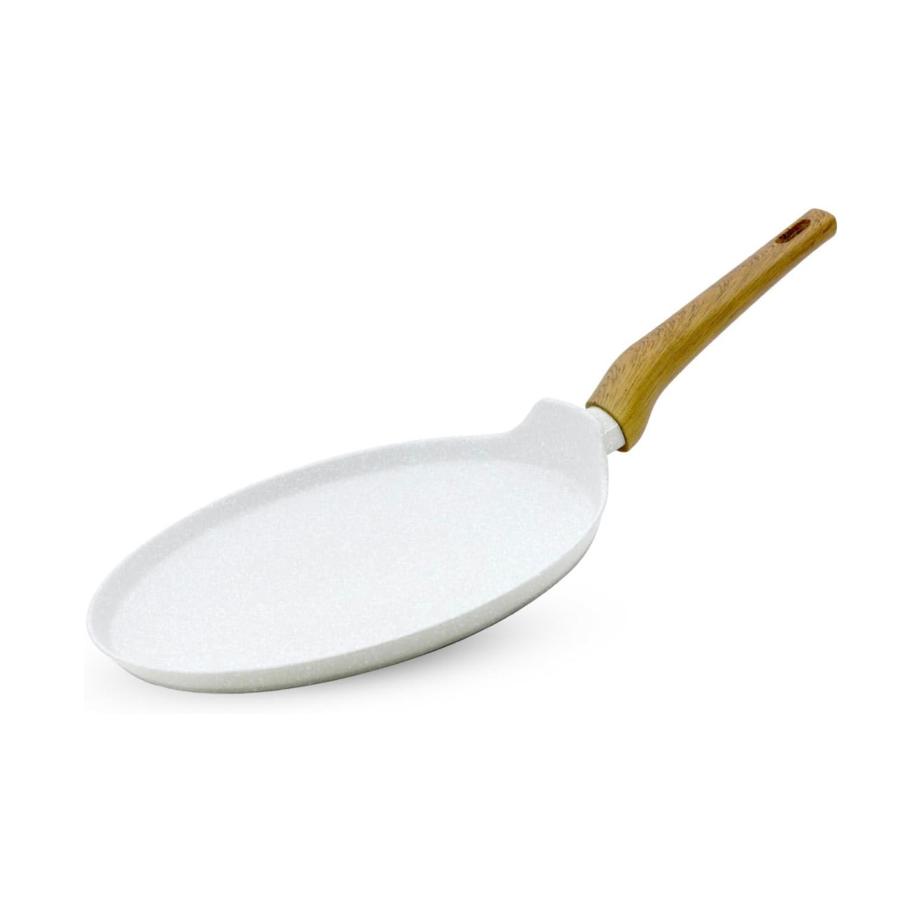BERGNER Naturally Forged Aluminum 28cm Pancake Pan/Dosa Tawa with Marble Non-Stick Coating, Scratch Resistant and Durable, Soft Touch Handle, Easy to Clean - Induction Bottom, Free Non-Woven Trivet