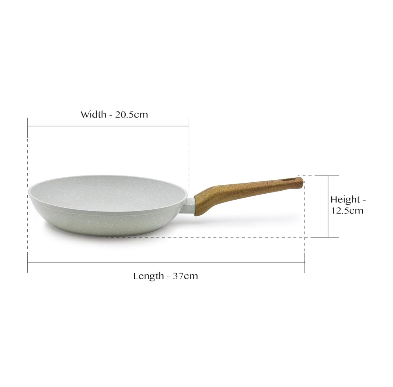 Bergner Naturally Forged Aluminum 20cm Frypan, Marble Non-Stick Coating, Less Oil Use, Scratch Resistant Frying Pan, Durable, Soft Touch Handle, Easy to Clean - Induction Bottom, Free Non-Woven Trivet