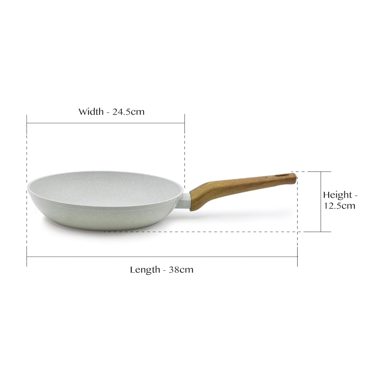 Bergner Naturally Forged Aluminum 24cm Frypan, Marble Non-Stick Coating, Less Oil Use, Scratch Resistant Frying Pan, Durable, Soft Touch Handle, Easy to Clean - Induction Bottom, Free Non-Woven Trivet