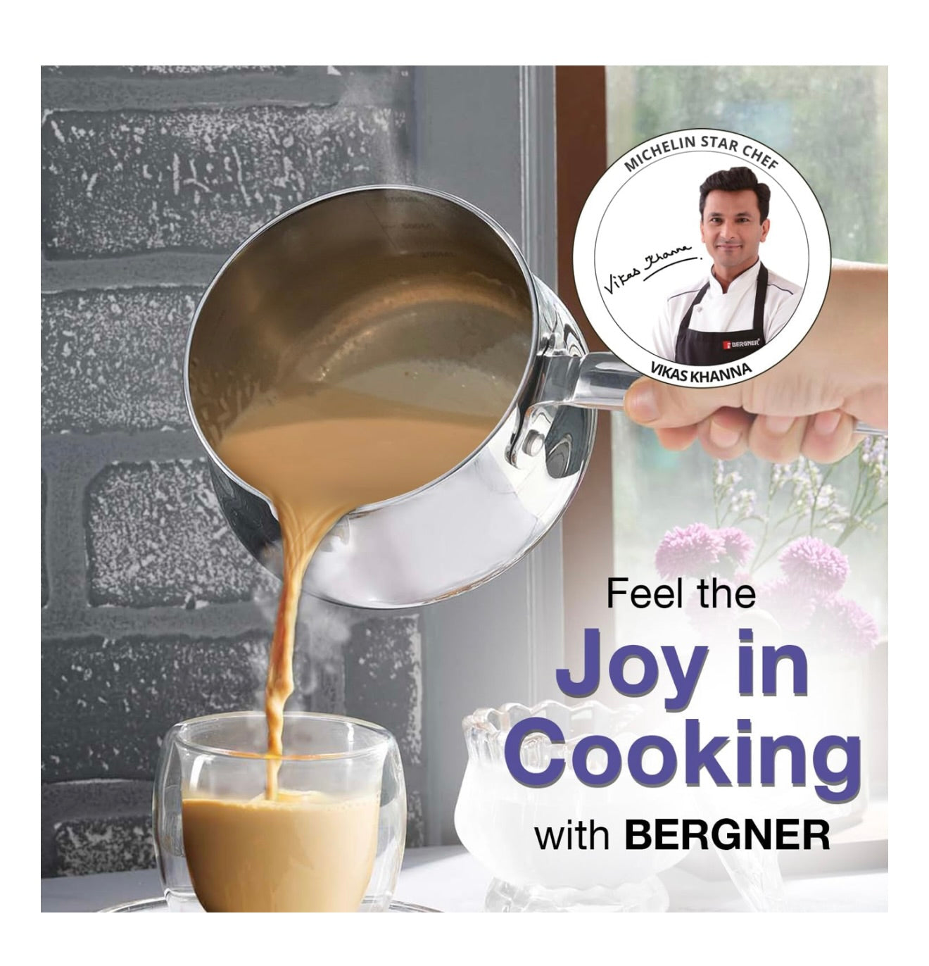 Bergner BE Essentials TriPly 14cm (1.5L) Stainless Steel sauce pan Even and Faster Heating, Easy to Pour, Food Safe, Durable, Easy Cleaning - Induction Bottom and Gas Stove Ready