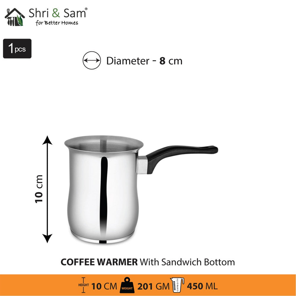 Shri & Sam Stainless Steel Coffee/mini sauce pan Warmer,