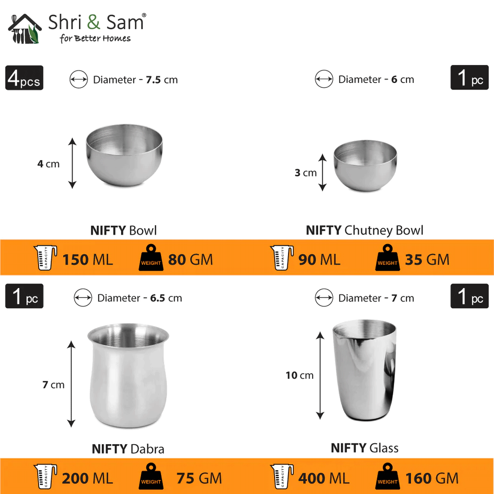 Stainless Steel Thali Set Nifty