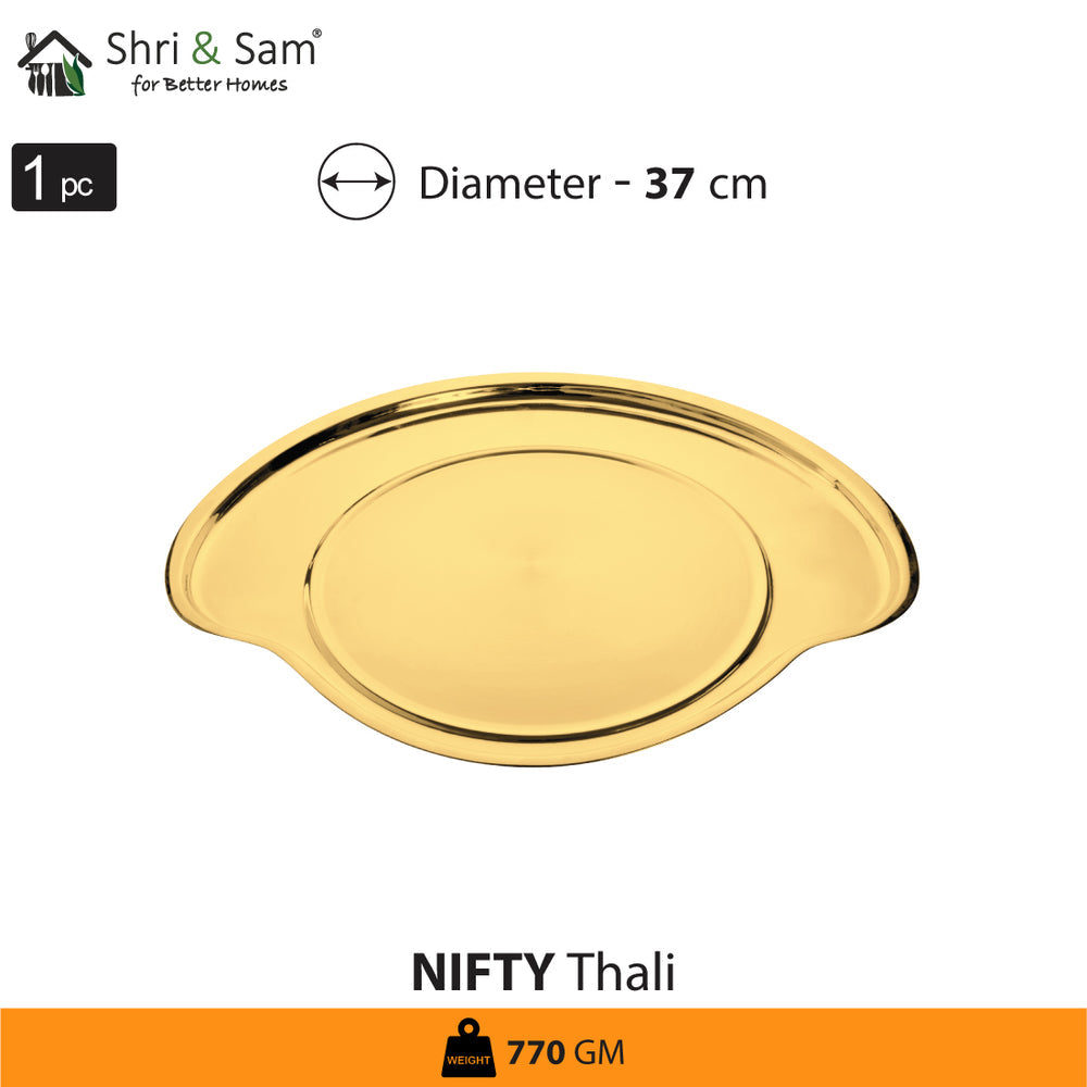 STAINLESS STEEL THALI SET (1 PERSON) WITH GOLD PVD COATING NIFTY