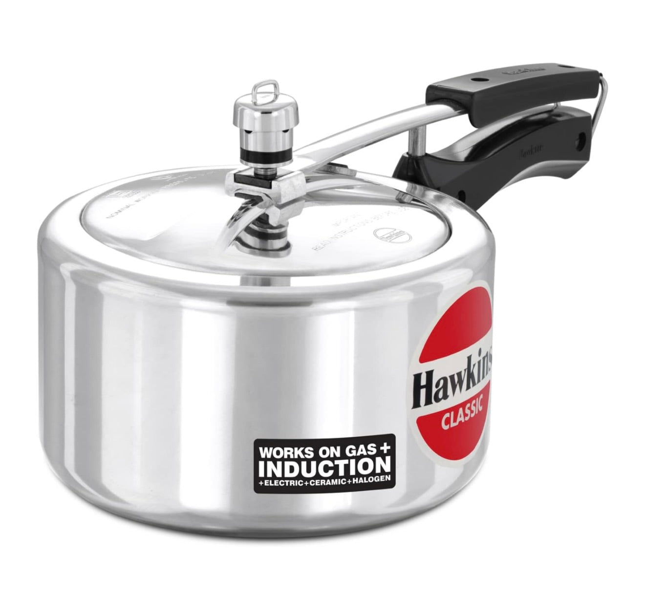 Hawkins Classic 3 Litre Inner Lid Aluminium Pressure Cooker, Induction Cooker, Wide Design Pan Cooker, Best Cooker, Silver (Icl3W), 3 Liter
