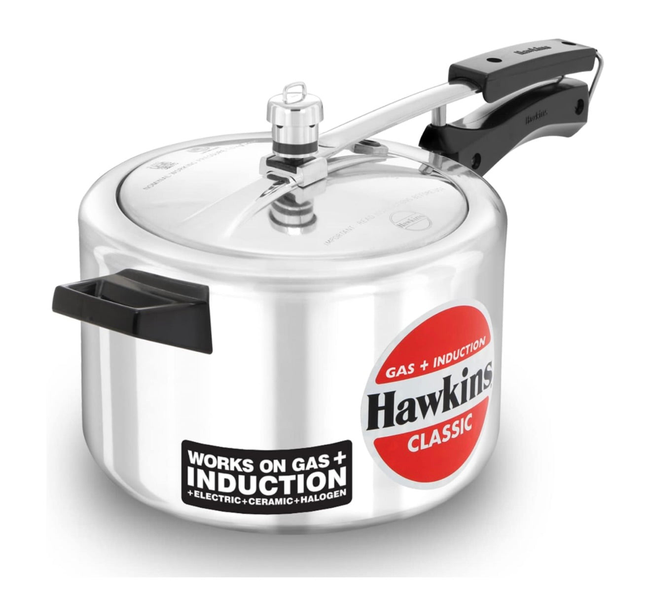 Hawkins Aluminium 5 Litre Classic Pressure Cooker, Induction Inner Lid Cooker, Pan Cooker, Best Cooker, Silver (Icl50)