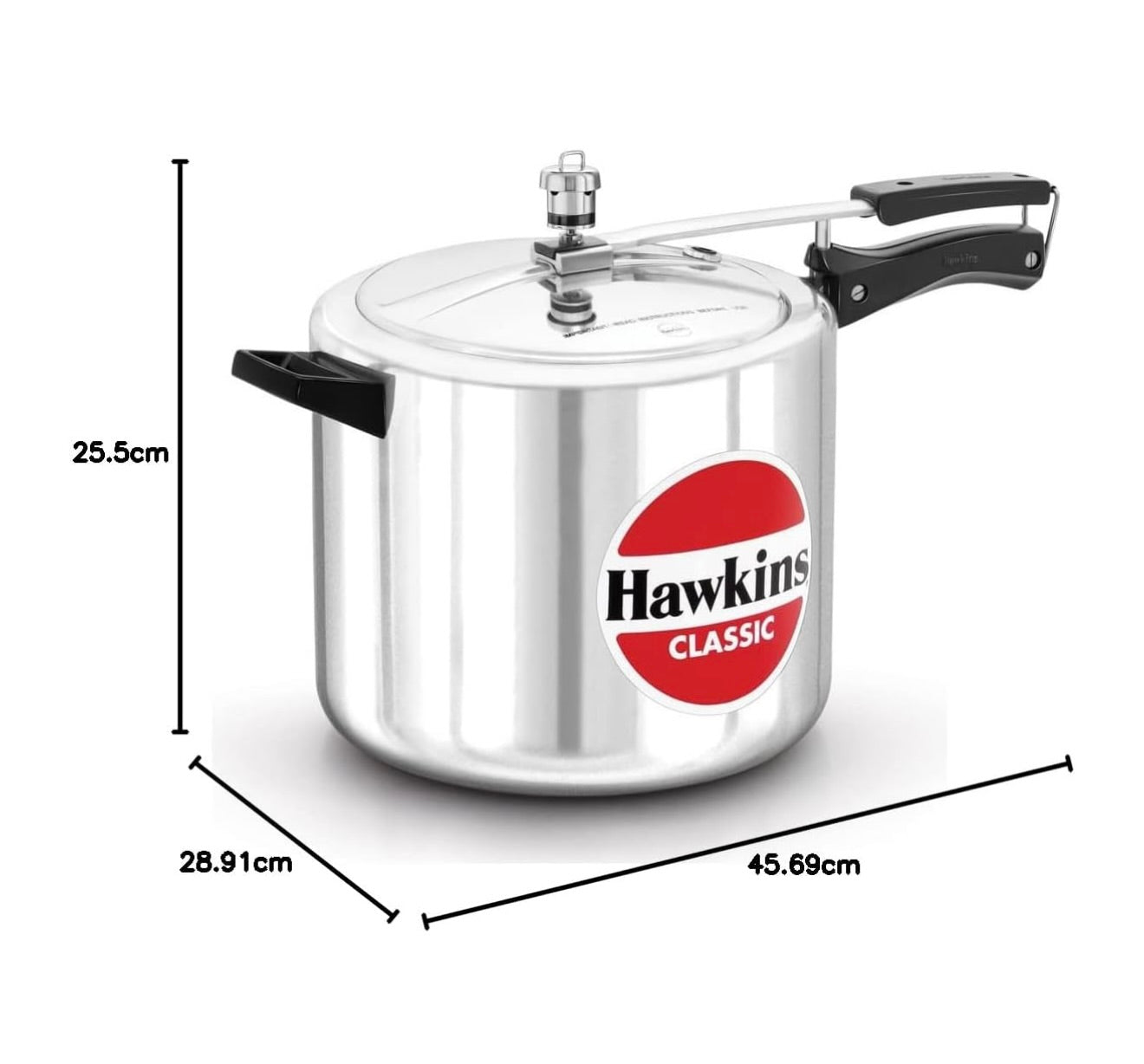 Hawkins Classic Aluminium Inner Lid Pressure Cooker, 10 Litre, Silver (CL10)