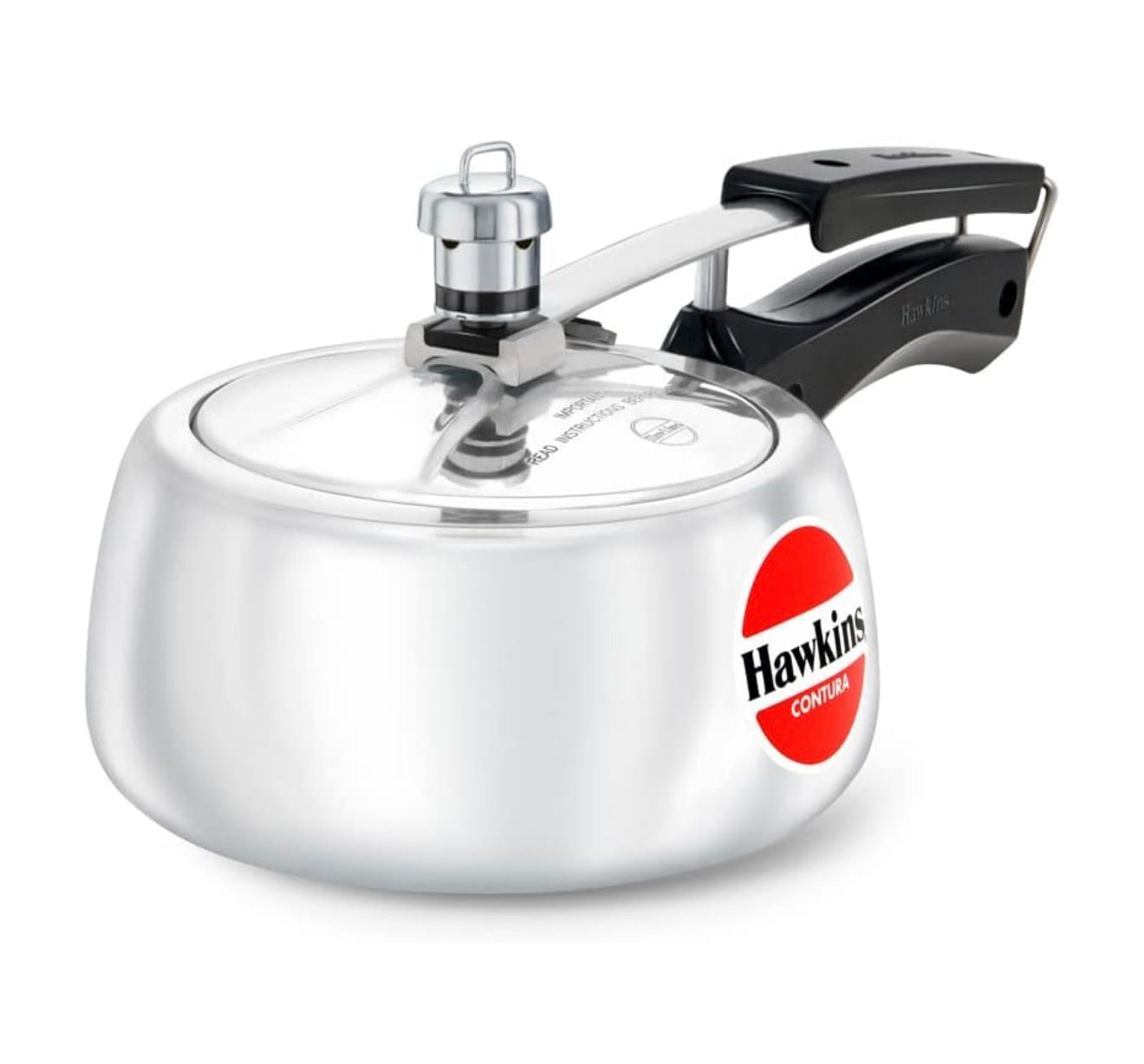 Hawkins 1.5 Litre Contura Pressure Cooker, Handi Inner Lid Baby Cooker, Silver (HC15