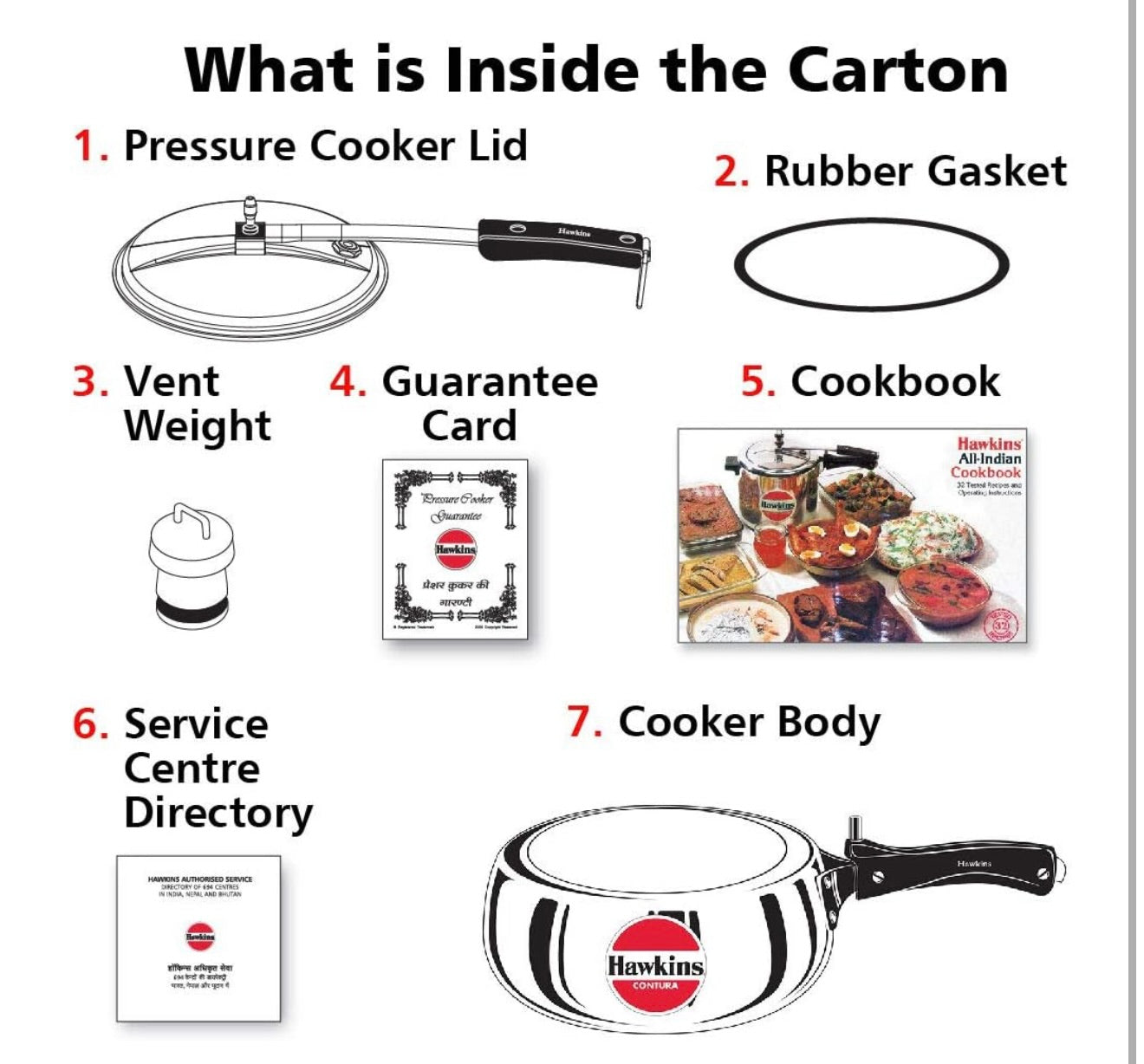 Hawkins 3.5 Litre Contura Pressure Cooker, Handi Inner Lid Cooker, Silver (HC35) Aluminium