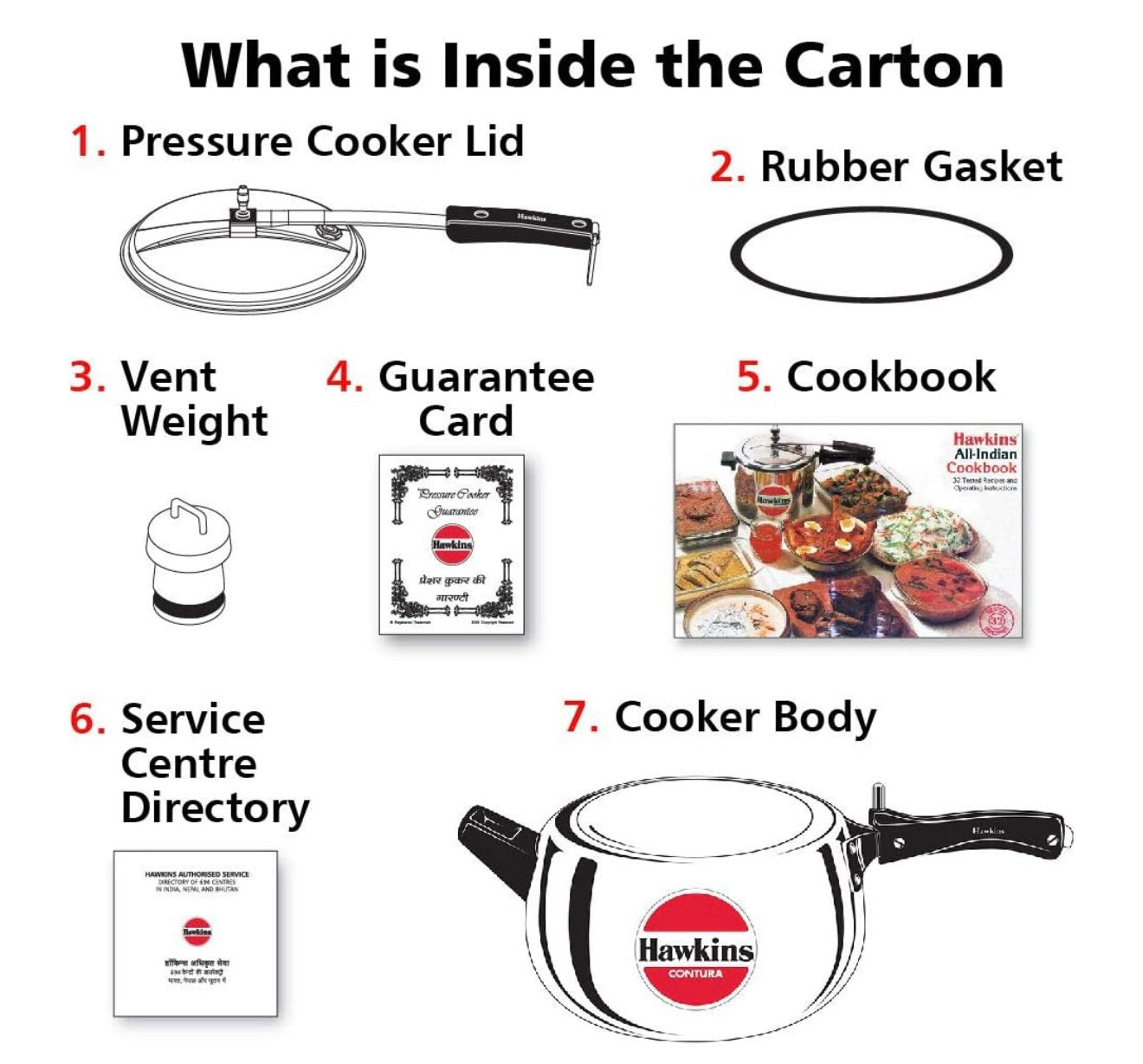Hawkins 5 Litre Contura Pressure Cooker, Handi Inner Lid Cooker, Silver (HC50), Aluminium