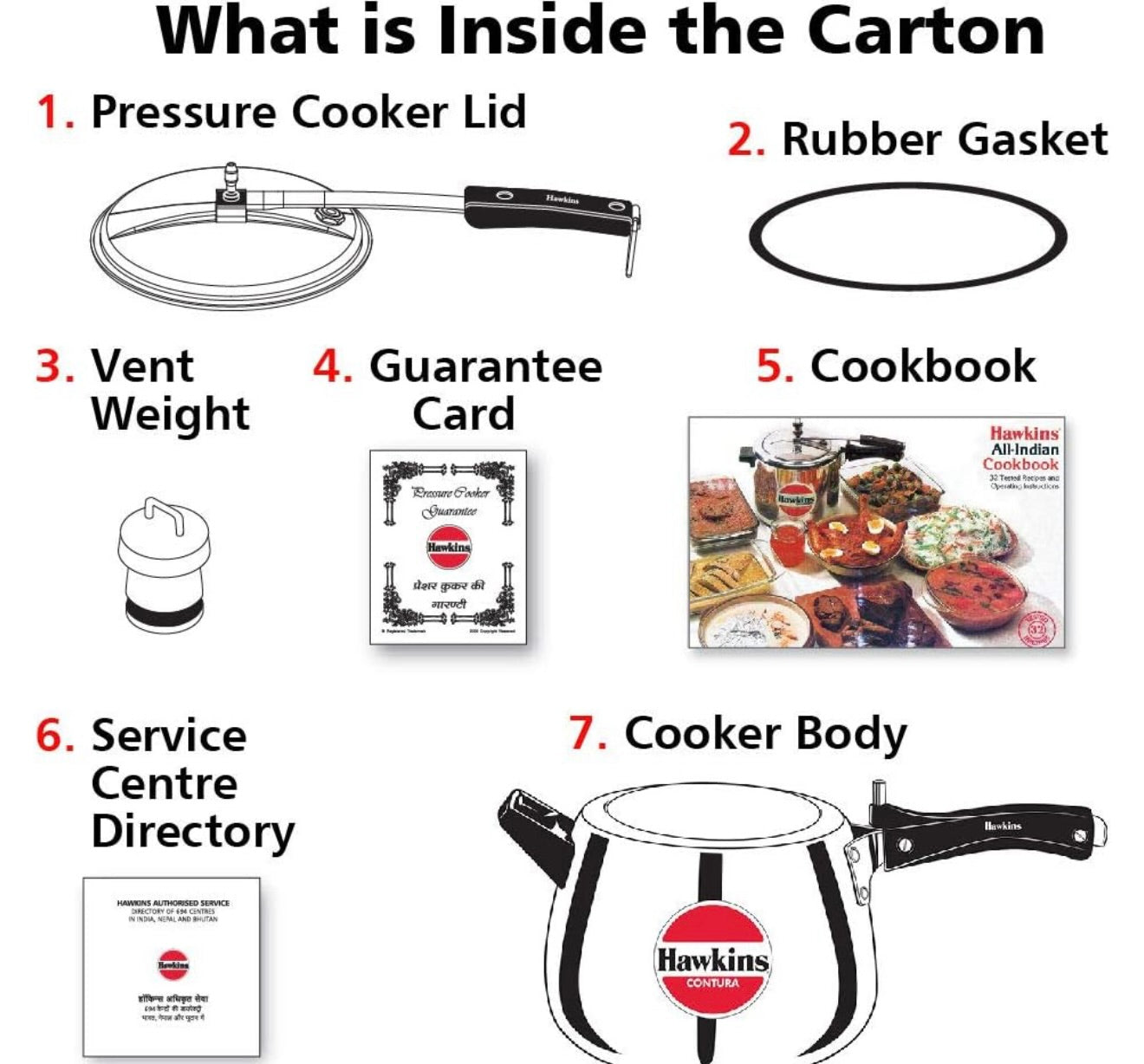Hawkins 6.5 Litre Contura Pressure Cooker, Handi Inner Lid Cooker, Silver (HC65) Aluminium