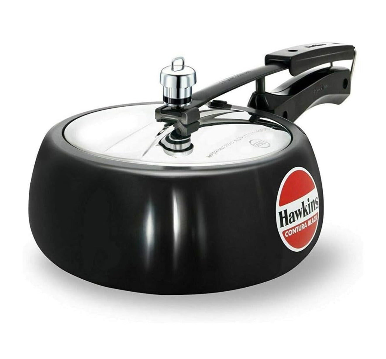 Hawkins 3.5 Litre Contura Black Pressure Cooker, Hard Anodised Inner Lid Cooker, Handi Cooker, Black (CB35)