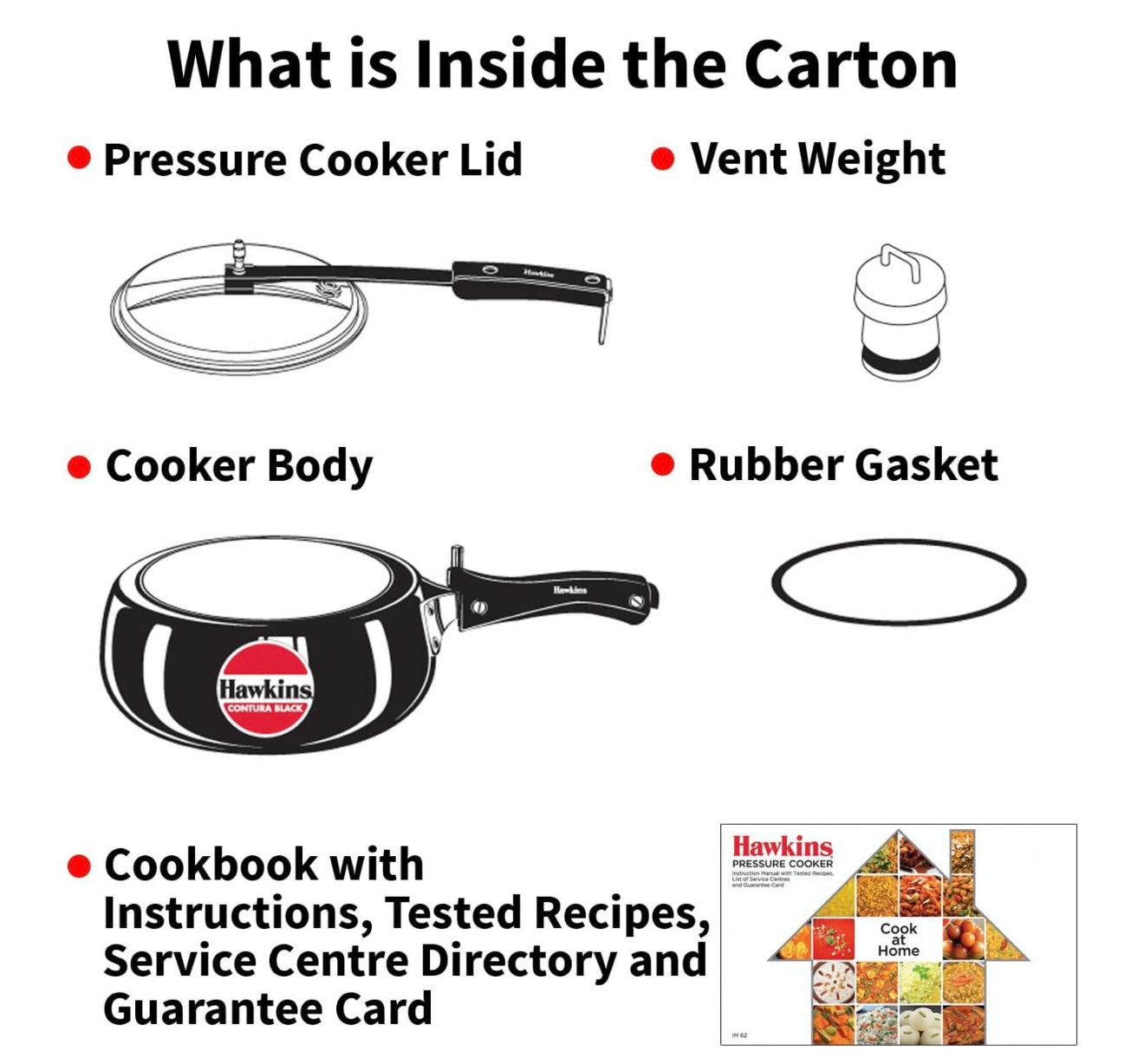 Hawkins 3.5 Litre Contura Black Pressure Cooker, Hard Anodised Inner Lid Cooker, Handi Cooker, Black (CB35)