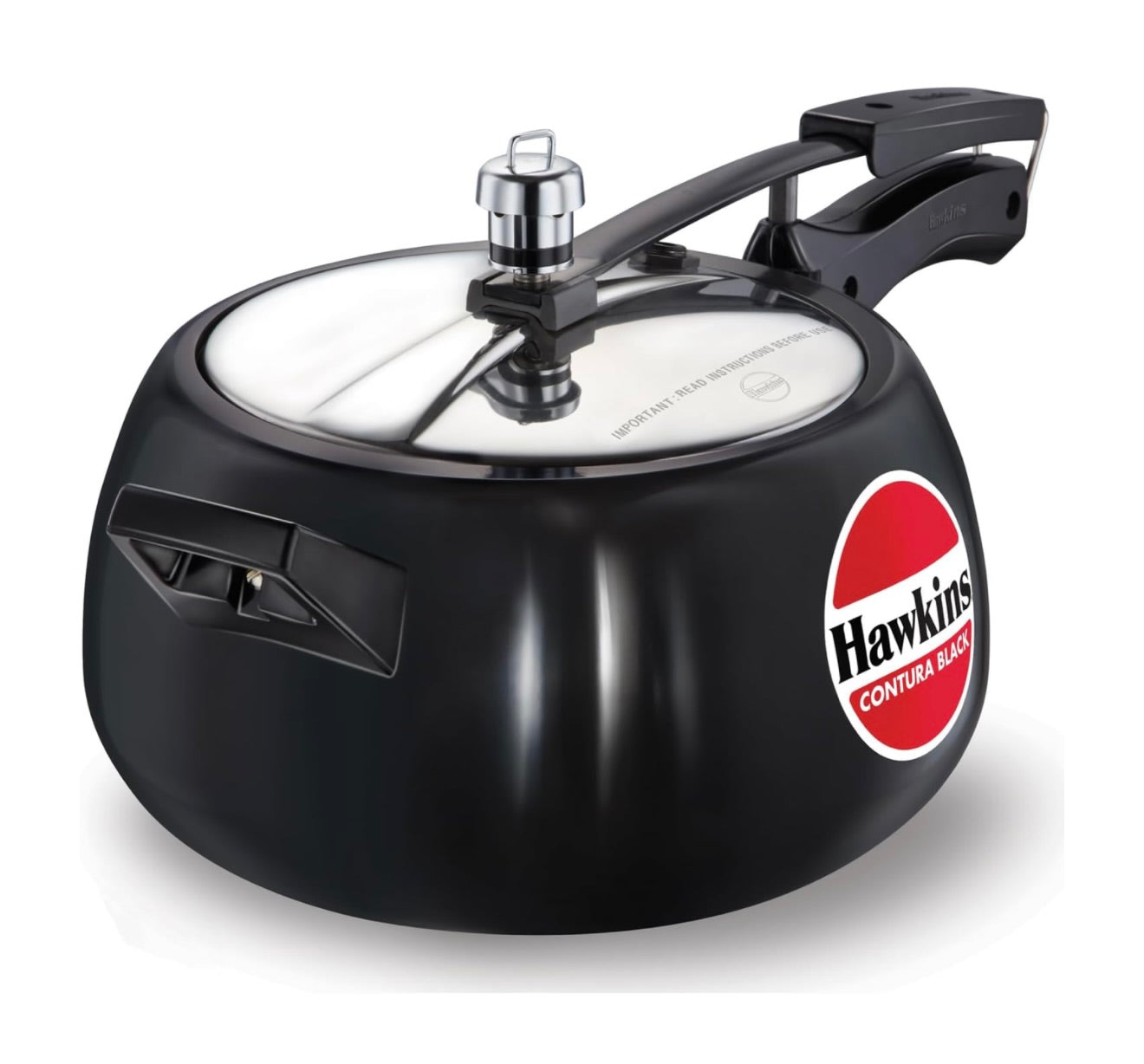 Hawkins Contura Black Pressure Cooker, 5 Litre, Black (CB50)