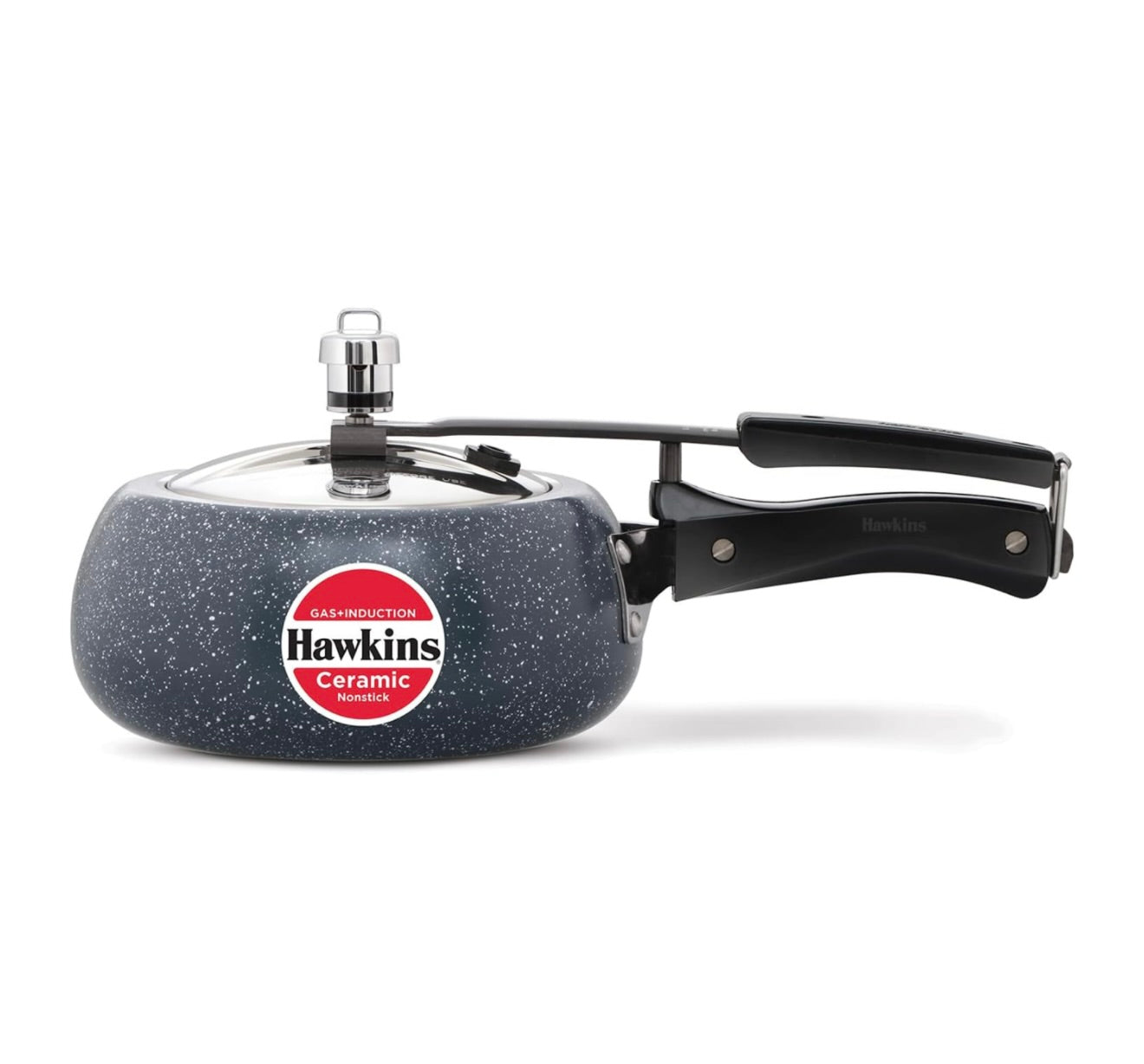Hawkins 2 Litre Ceramic Nonstick Pressure Cooker, Induction Inner Lid Cooker, Granite Contura shaped Cooker, Best Cooker, Blue (ICC20)