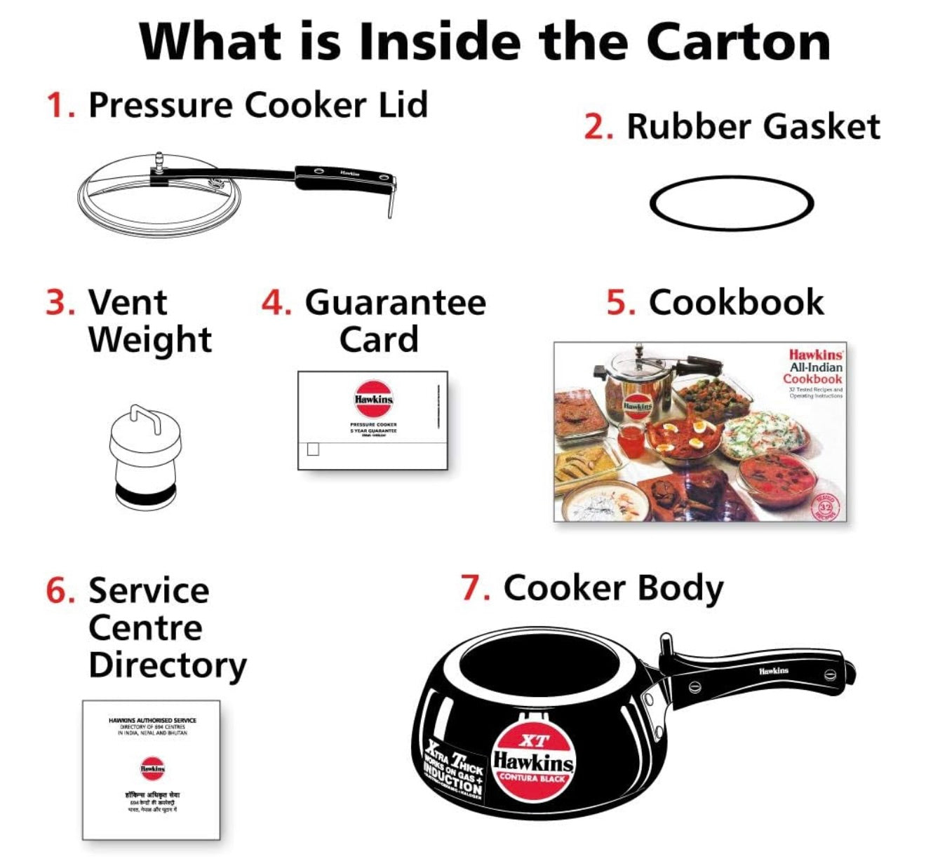 Hawkins 2 Litre Contura Black XT Pressure Cooker, Hard Anodised Inner Lid Cooker, Small Induction Cooker, Handi Cooker, Black (CXT20)