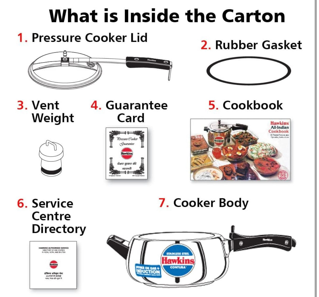 Hawkins 3.5 Litre Contura Pressure Cooker, Stainless Steel Inner Lid Cooker, Handi Cooker, Induction Cooker, Silver (SSC35)
