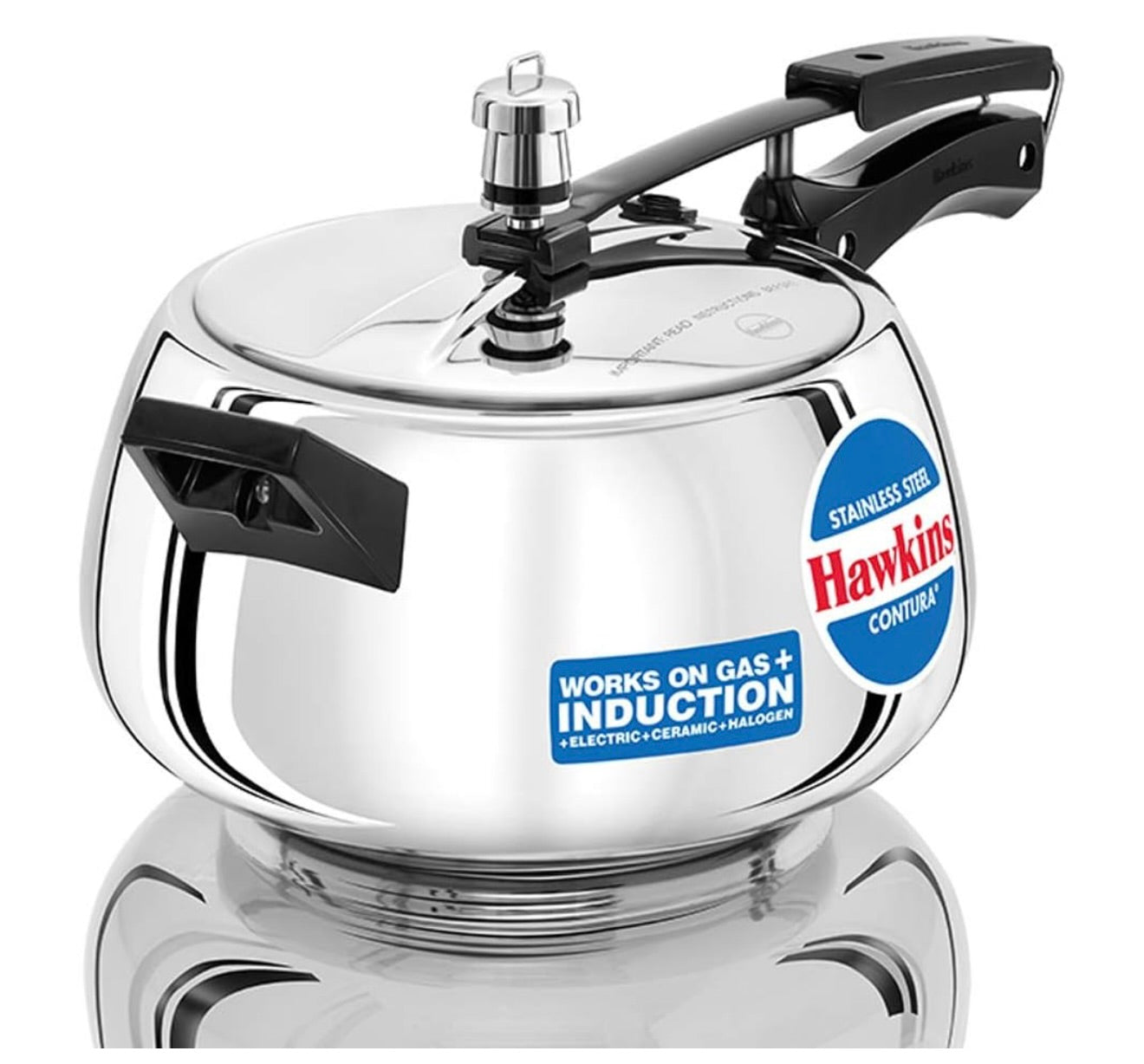 Hawkins 5 Litre Contura Pressure Cooker, Stainless Steel Inner Lid Cooker, Handi Cooker, Induction Cooker, Silver (SSC50)