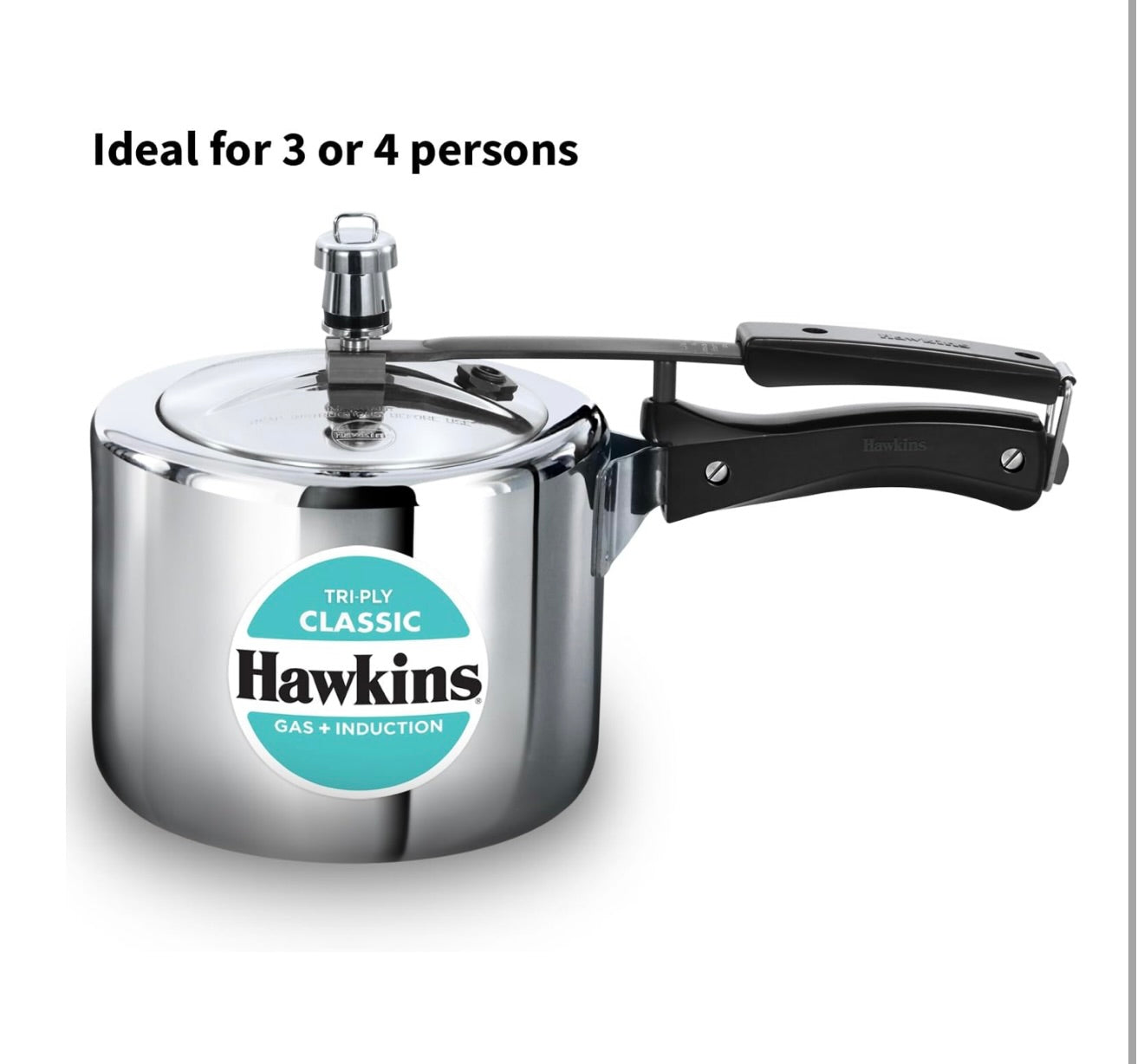 Hawkins Triply 3 Litre Classic Pressure Cooker, Triply Stainless Steel Induction Inner Lid Cooker, Tall Design Cooker, Best Cooker, Silver (SSTCL3T)