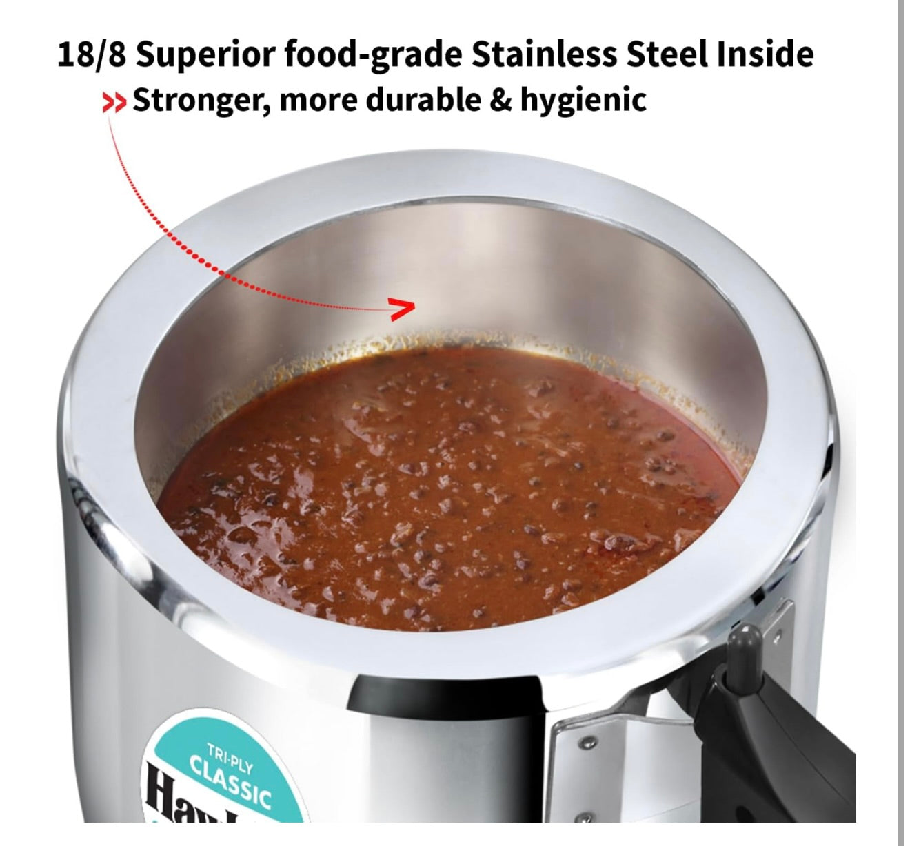 Hawkins Triply 3 Litre Classic Pressure Cooker, Triply Stainless Steel Induction Inner Lid Cooker, Tall Design Cooker, Best Cooker, Silver (SSTCL3T)