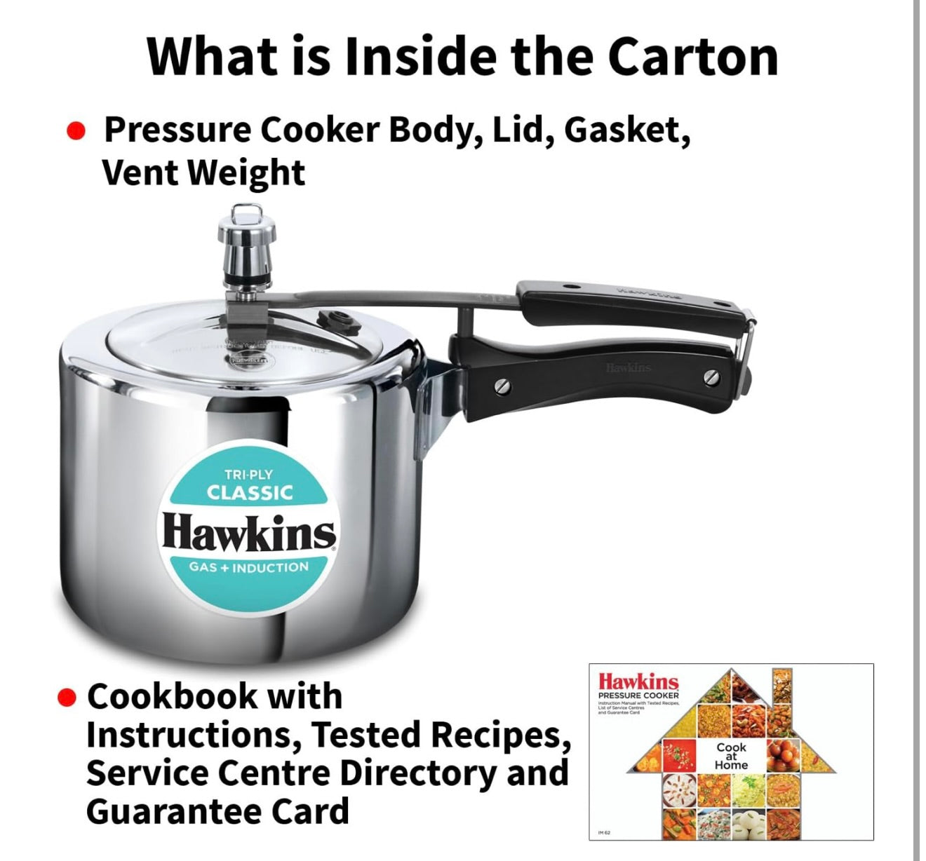 Hawkins Triply 3 Litre Classic Pressure Cooker, Triply Stainless Steel Induction Inner Lid Cooker, Tall Design Cooker, Best Cooker, Silver (SSTCL3T)