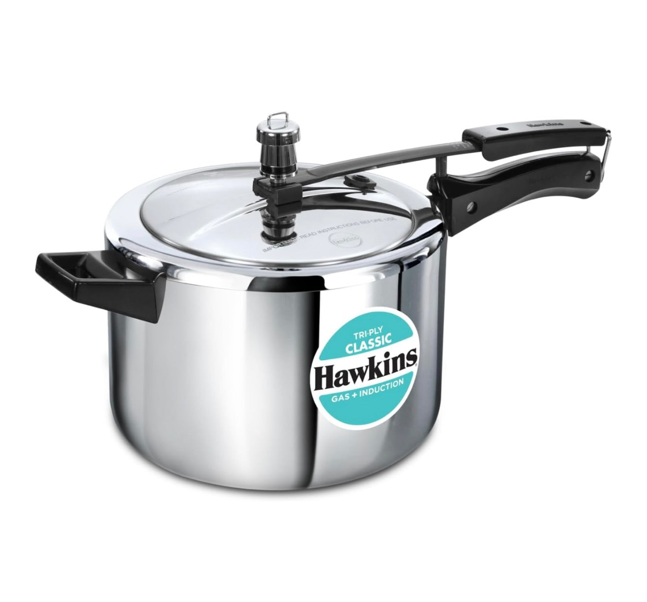 Hawkins Classic 5 Litre Tri-Ply Pressure Cooker, Triply Stainless Steel Inner Lid Cooker, Silver (SSTCL50)
