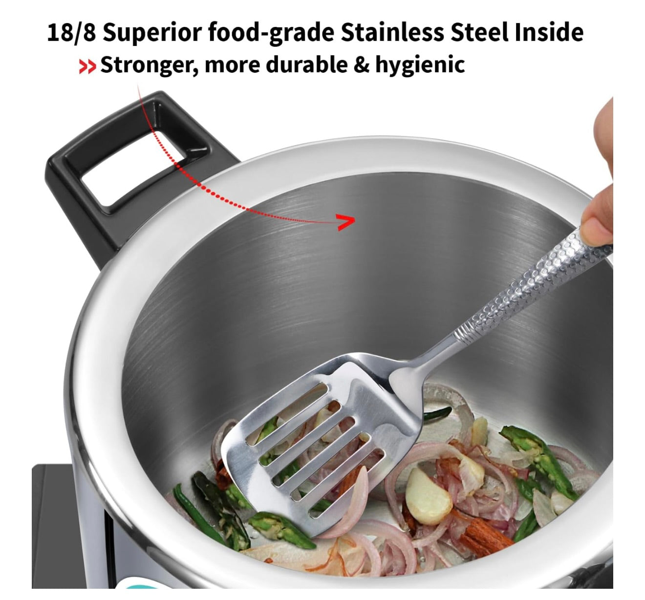 Hawkins Classic 5 Litre Tri-Ply Pressure Cooker, Triply Stainless Steel Inner Lid Cooker, Silver (SSTCL50)