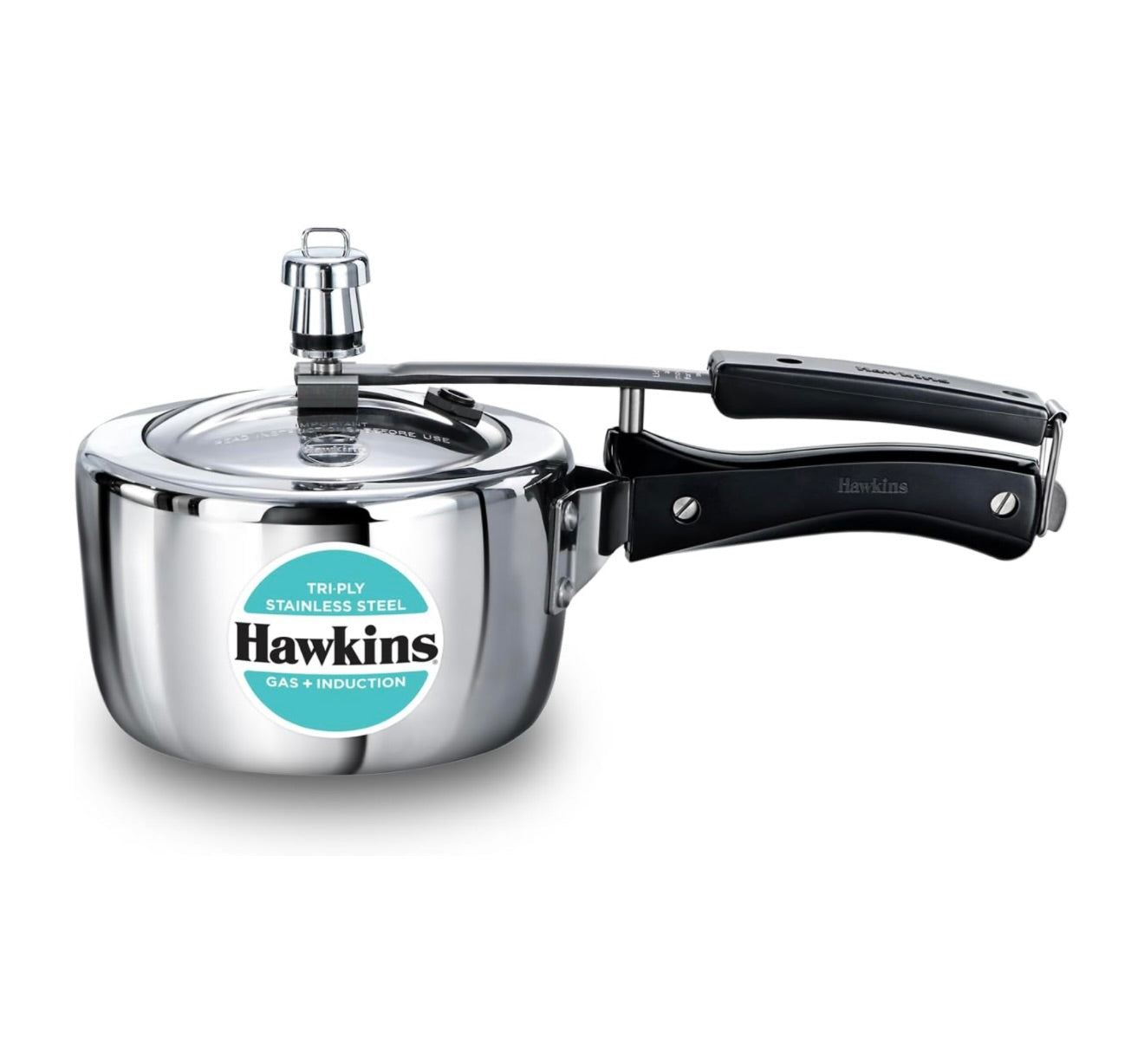 Hawkins 1.5 Litre Triply Stainless Steel Pressure Cooker, Inner Lid Induction Baby Cooker, Silver (HSST15)