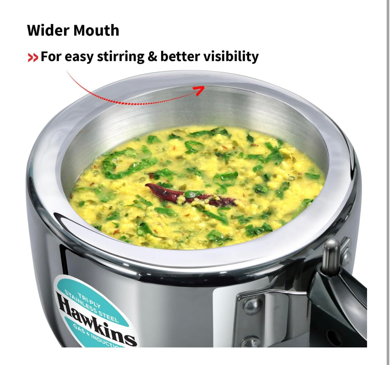 Hawkins 1.5 Litre Triply Stainless Steel Pressure Cooker, Inner Lid Induction Baby Cooker, Silver (HSST15)