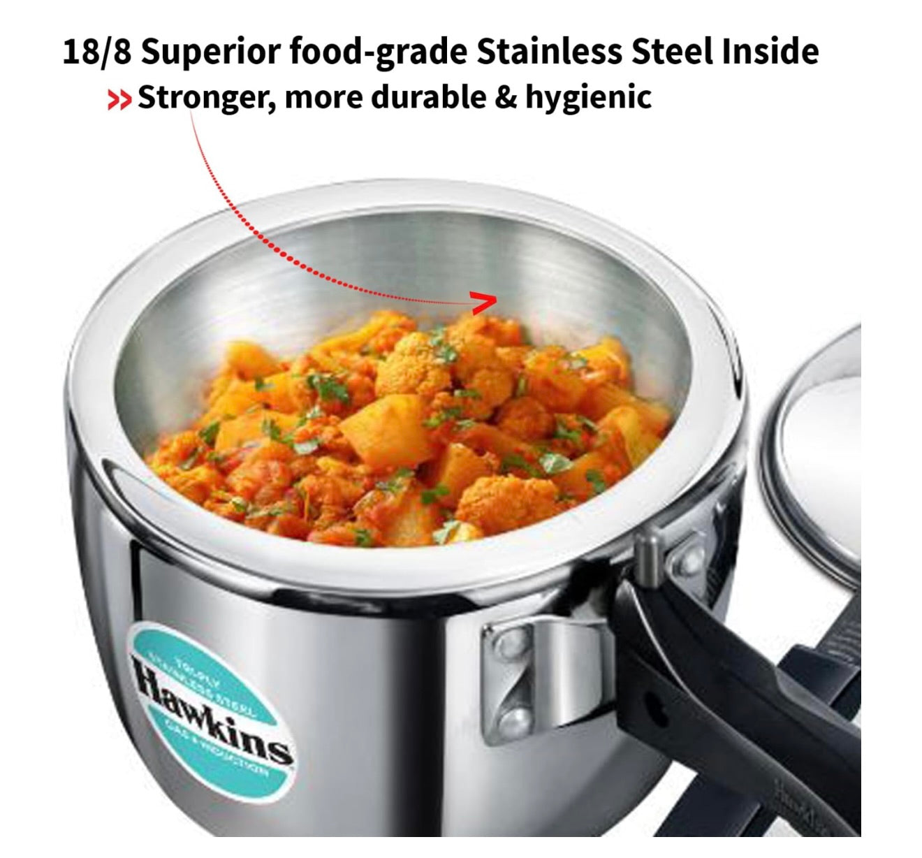Hawkins 2.5 Litre Triply Stainless Steel Pressure Cooker, Inner Lid Cooker, Silver (HSST25)