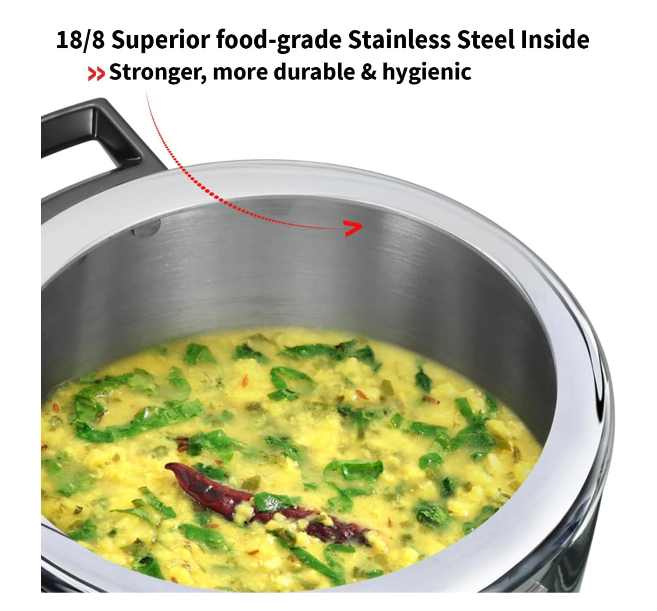 Hawkins 4.5 Litre Triply Stainless Steel Pressure Cooker, Inner Lid Cooker, Silver (HSST45)
