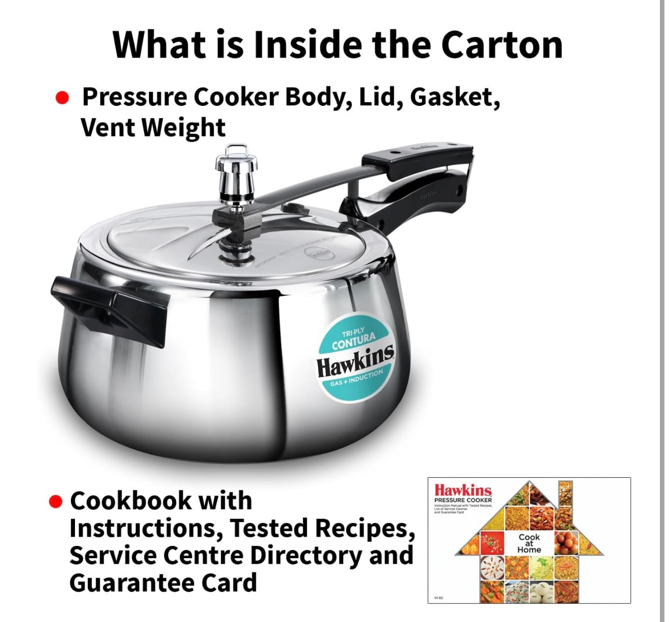 Hawkins 5 Litre Triply Contura Pressure Cooker, Triply Stainless Steel Induction Cooker, Contura shaped Cooker, Best Cooker, Silver (SSTCO50)
