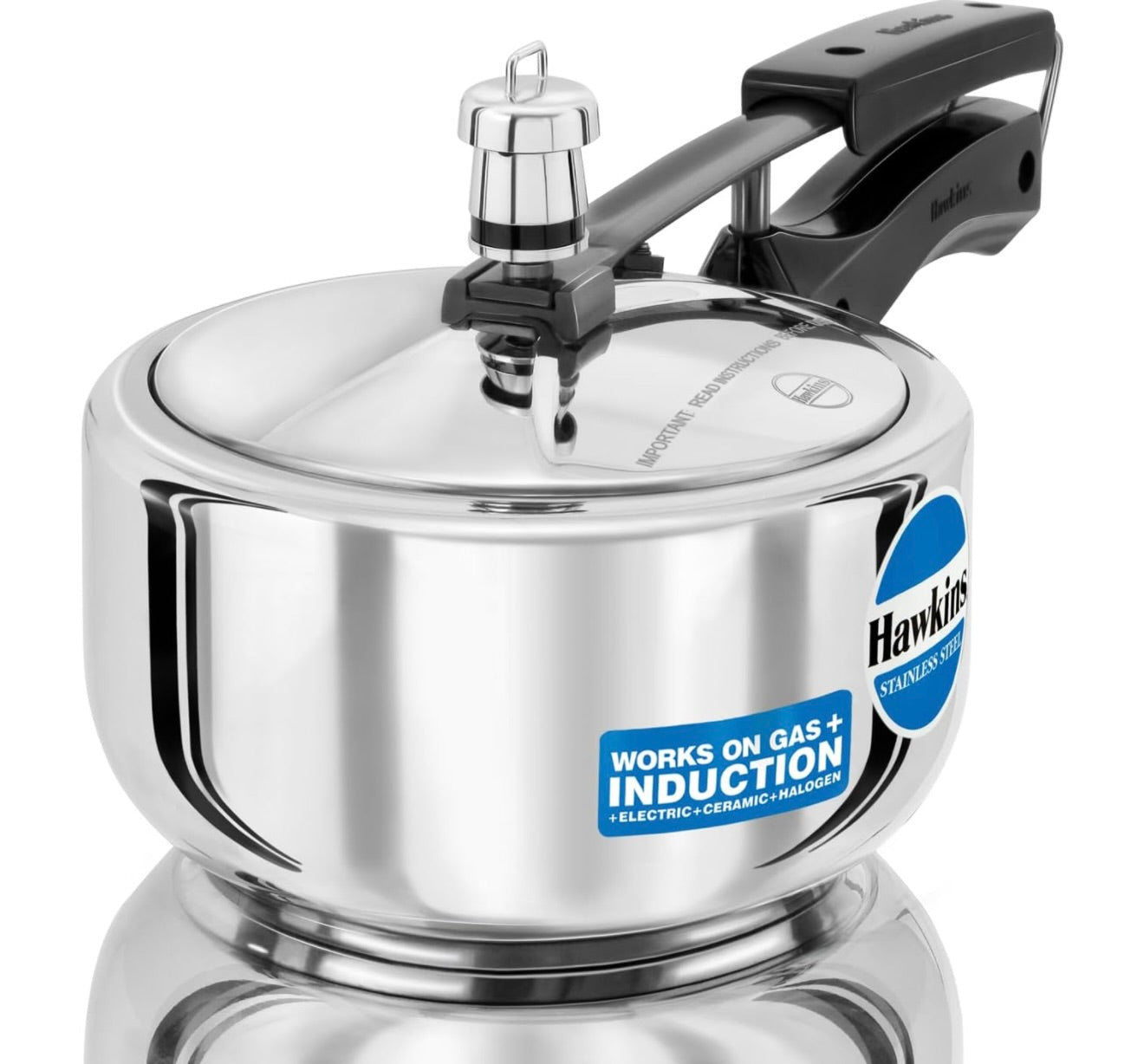 Hawkins 1.5 Litre Pressure Cooker, Stainless Steel Inner Lid Cooker, Induction Cooker, Baby Cooker, Silver (HSS15)