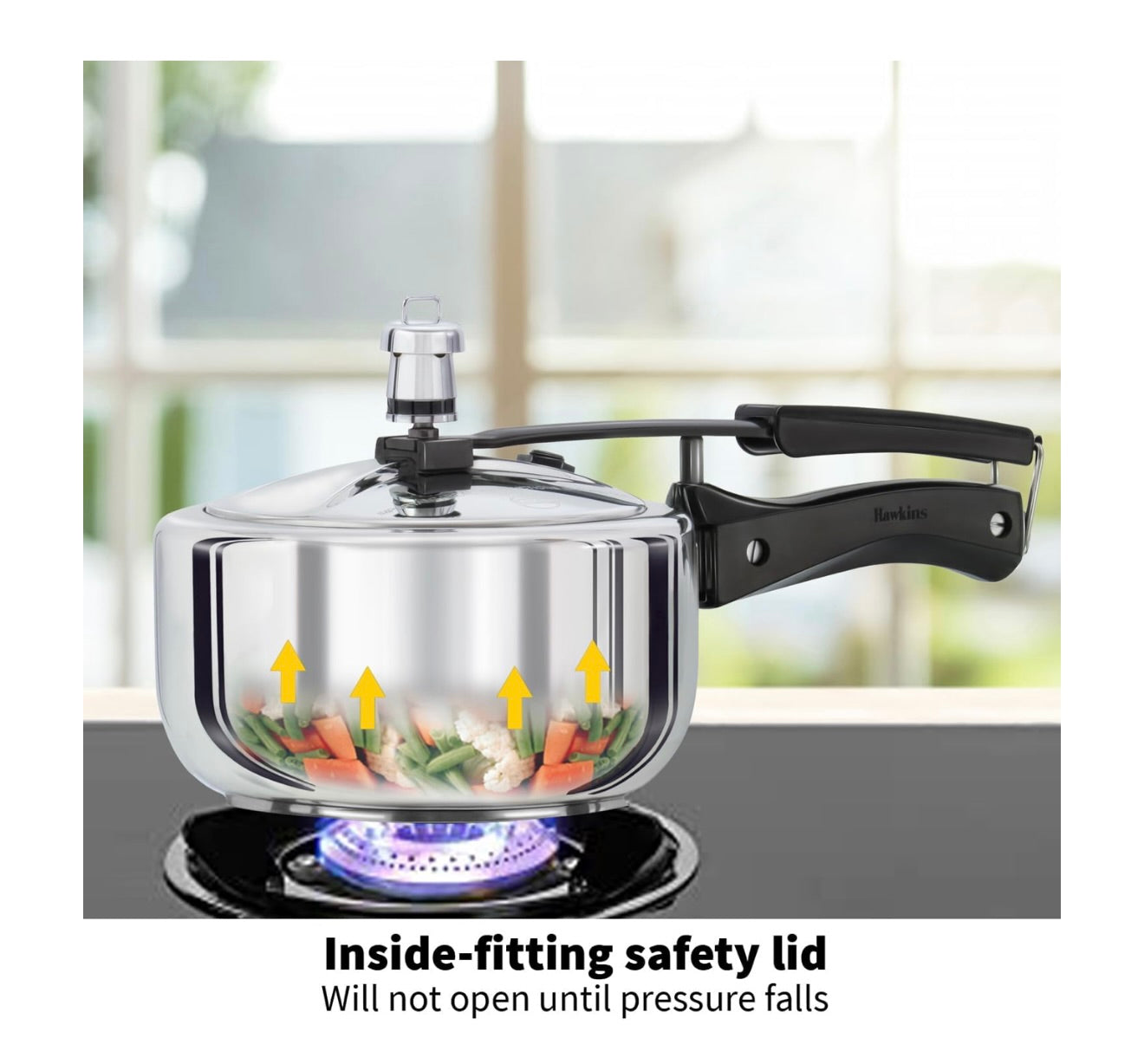 Hawkins 2 Litre Pressure Cooker, Stainless Steel Inner Lid Cooker, Induction Cooker, Small Cooker, Silver (HSS20)