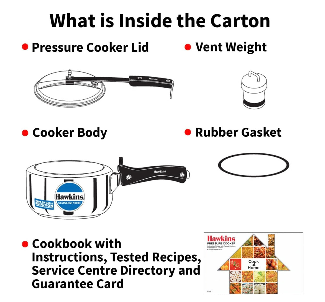 Hawkins 2 Litre Pressure Cooker, Stainless Steel Inner Lid Cooker, Induction Cooker, Small Cooker, Silver (HSS20)