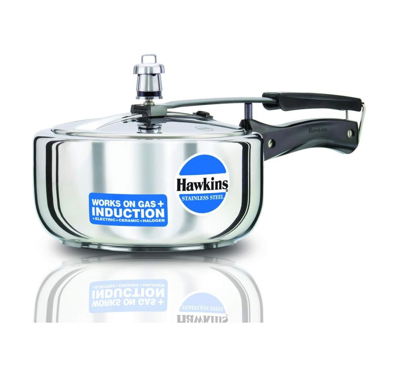 Hawkins 3 Litre Inner Lid Pressure Cooker, Stainless Steel Cooker, Wide Design Pan Cooker, Induction Cooker, Silver (HSS3W)