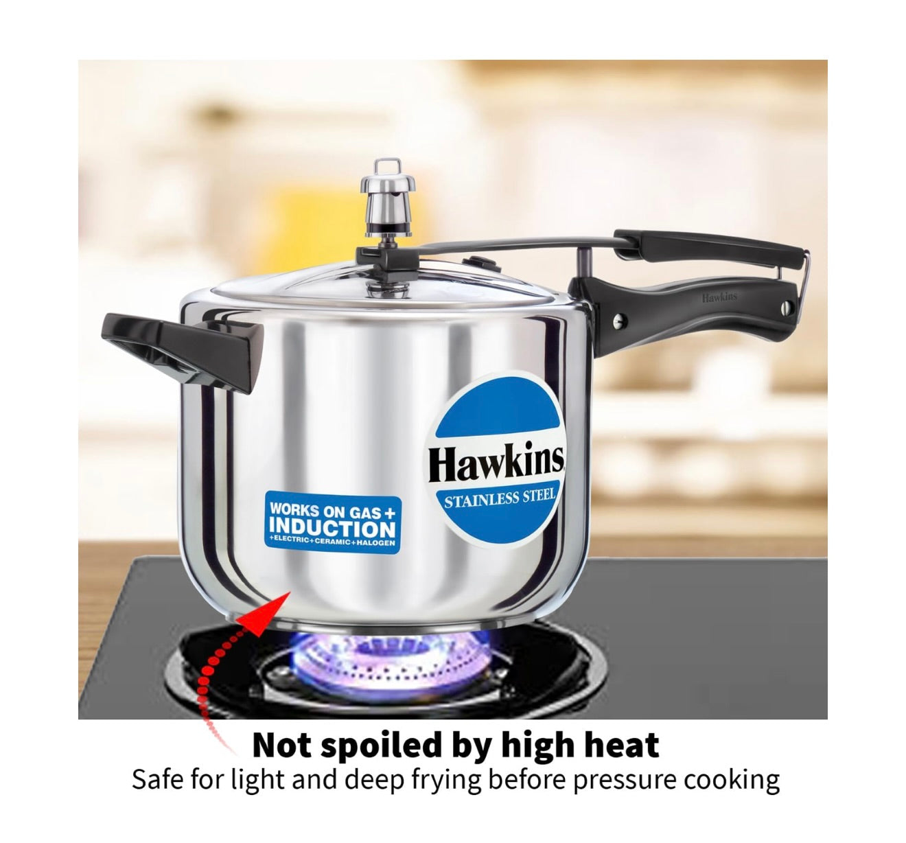 Hawkins 5 Litre Pressure Cooker, Stainless Steel Inner Lid Cooker, Induction Cooker, Silver (HSS50)