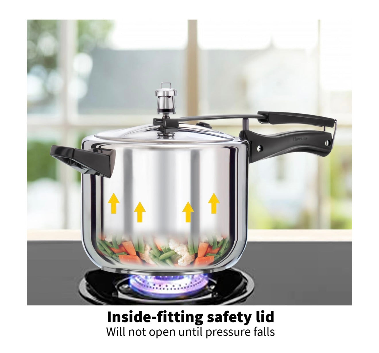 Hawkins 5 Litre Pressure Cooker, Stainless Steel Inner Lid Cooker, Induction Cooker, Silver (HSS50)