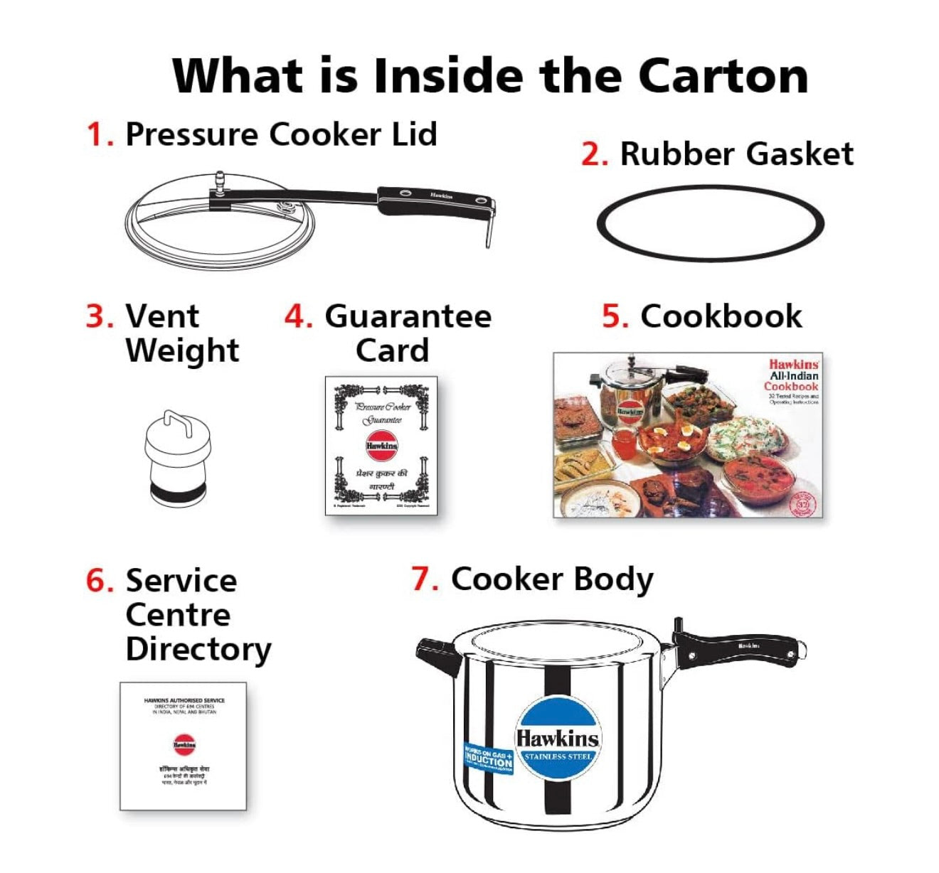 Hawkins 6 Litre Inner Lid Pressure Cooker, Stainless Steel Cooker, Induction Cooker, Silver (HSS60), 6 Liter