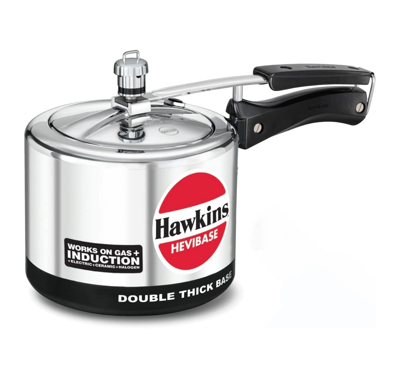 Hawkins Aluminium 3 Litre Hevibase Pressure Cooker,Induction Inner Lid Cooker,Silver(IH30)