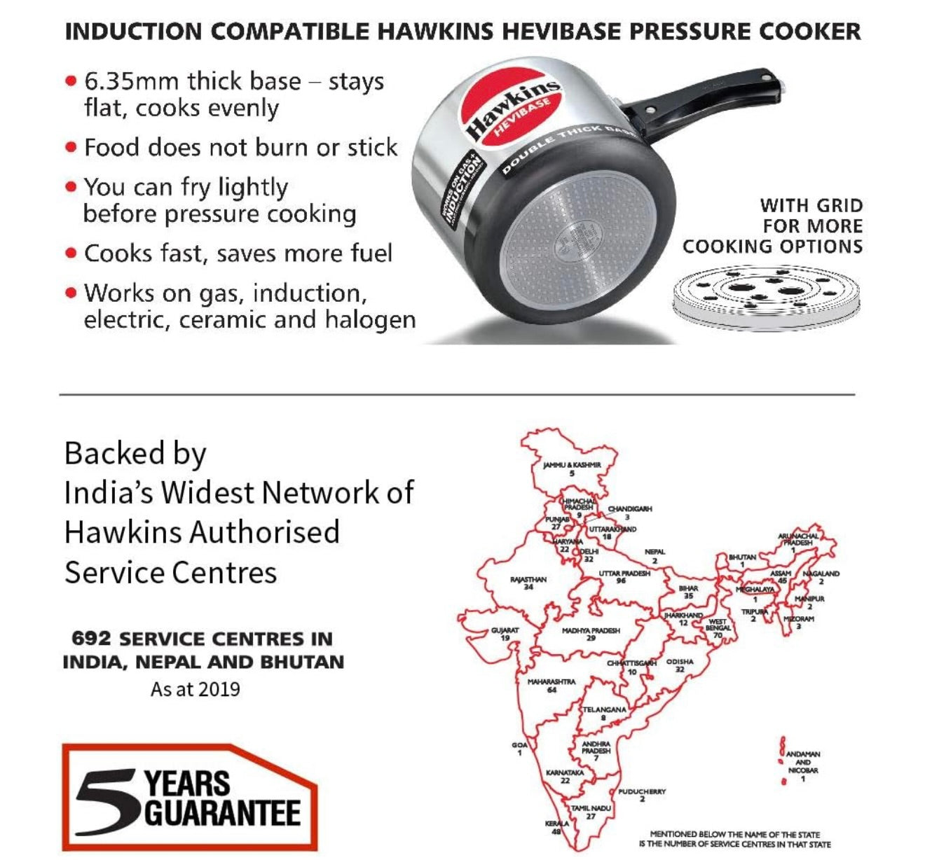 Hawkins Aluminium 3 Litre Hevibase Pressure Cooker,Induction Inner Lid Cooker,Silver(IH30)