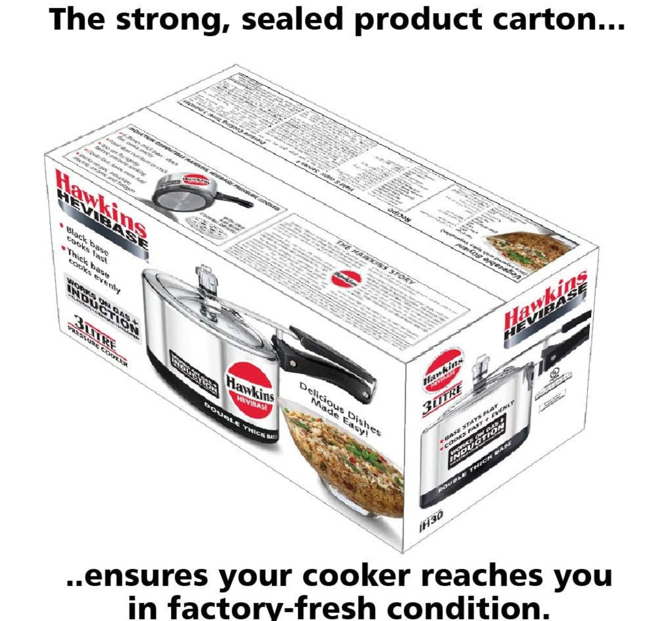 Hawkins Aluminium 3 Litre Hevibase Pressure Cooker,Induction Inner Lid Cooker,Silver(IH30)