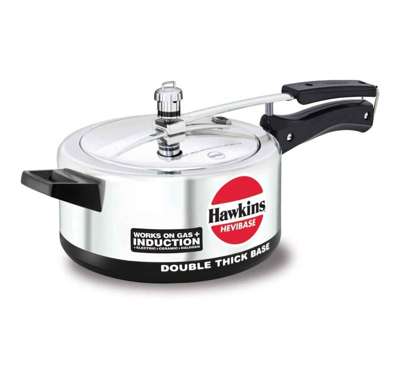 Hawkins Aluminium 3.5 Litre Hevibase Pressure Cooker,Induction Inner Lid Cooker,Silver(Ih35)