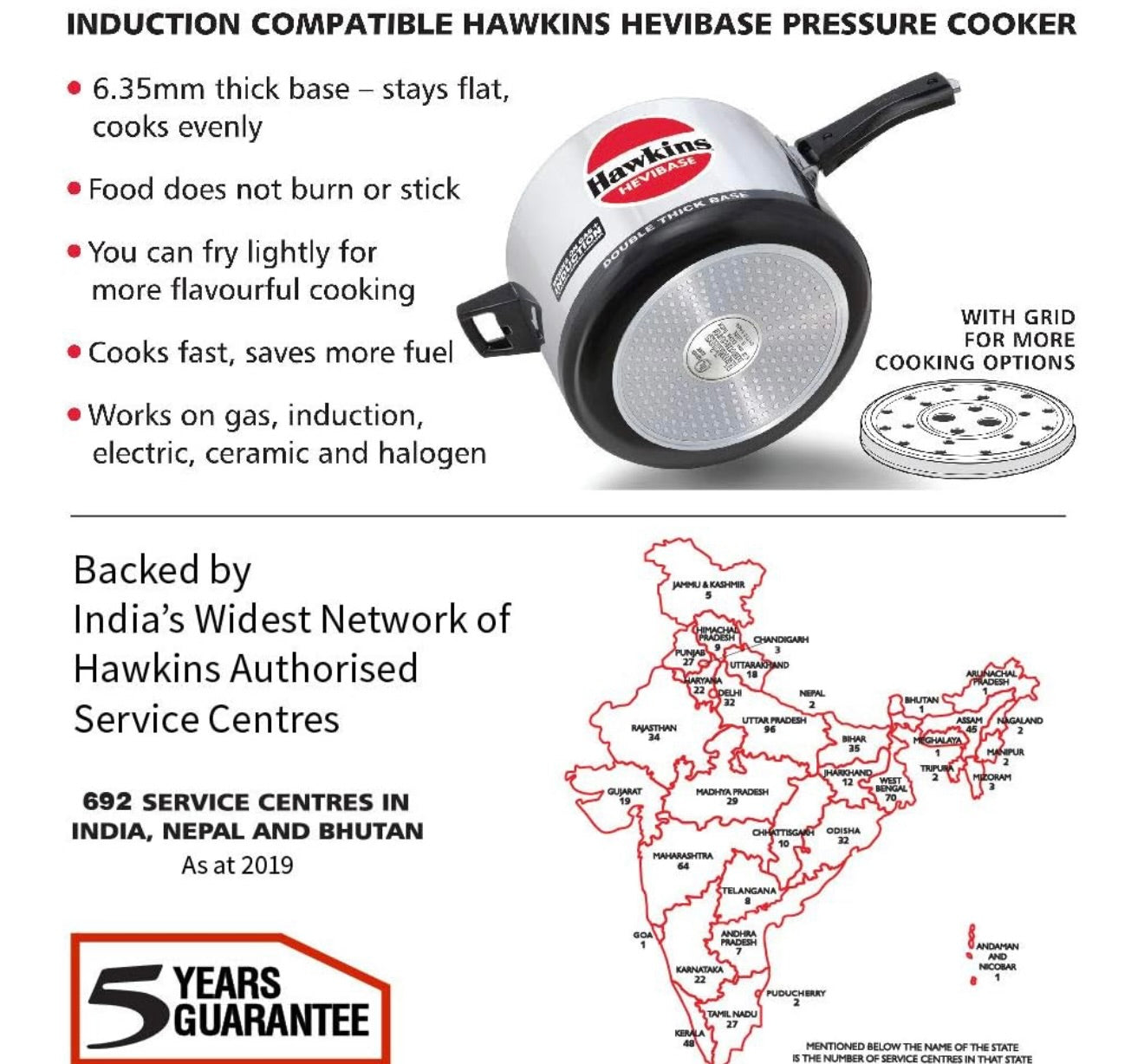 Hawkins Hevibase 8 Litre Pressure Cookers Induction Compatible