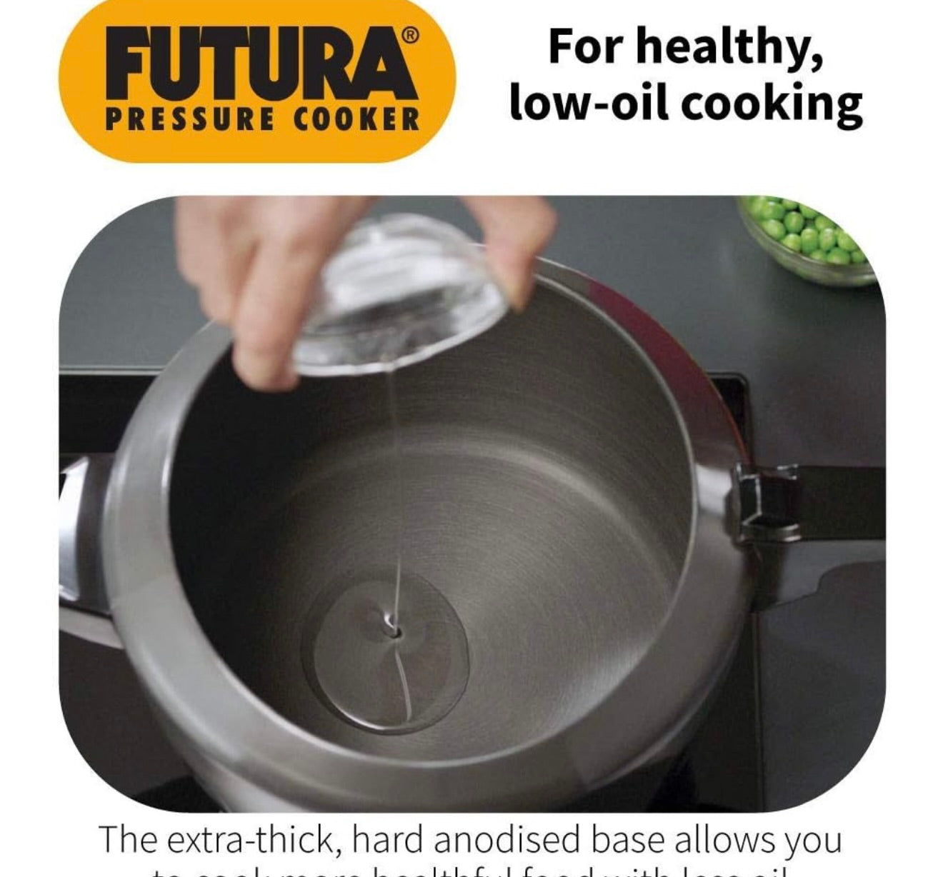 Hawkins Futura 3 Litre Pressure Cooker, Hard Anodised Inner Lid Pressure Cooker, Induction Cooker, Pan Cooker, Black (IFP30)