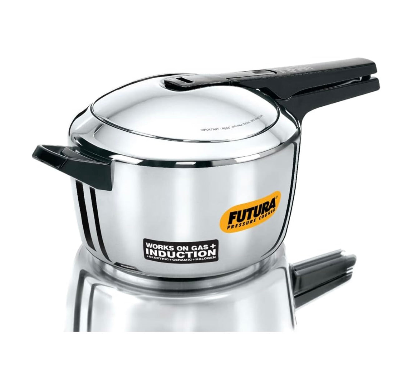 Hawkins Futura 5.5 Litre Inner Lid Pressure Cooker, Stainless Steel Cooker, Induction Cooker, Pan Cooker, Silver (FSS55), 5.5 Liter