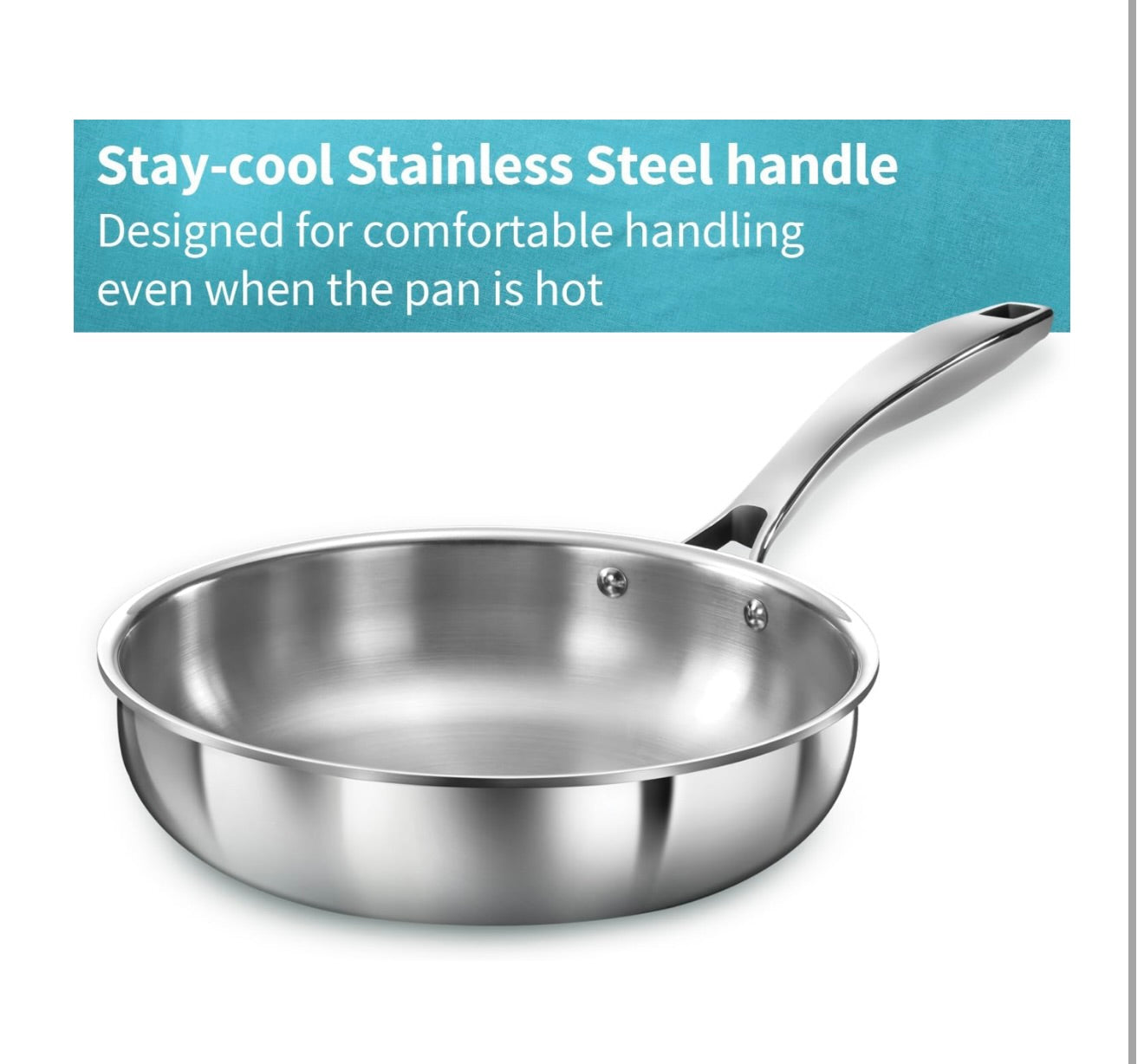Hawkins Pro 22 cm Frying Pan, Triply Stainless Steel Fry Pan with Stainless Steel Handle and Stainless Steel Lid, Silver (PSF22S)