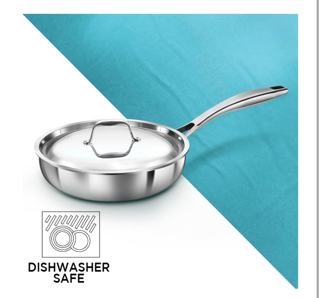 Hawkins Pro 22 cm Frying Pan, Triply Stainless Steel Fry Pan with Stainless Steel Handle and Stainless Steel Lid, Silver (PSF22S)