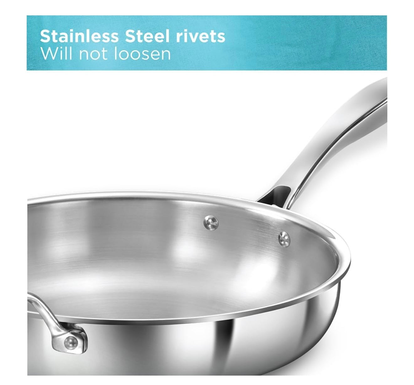 Hawkins Pro 26 cm Frying Pan, Triply Stainless Steel Fry Pan with Stainless Steel Handle and Stainless Steel Lid, Silver (PSF26S)